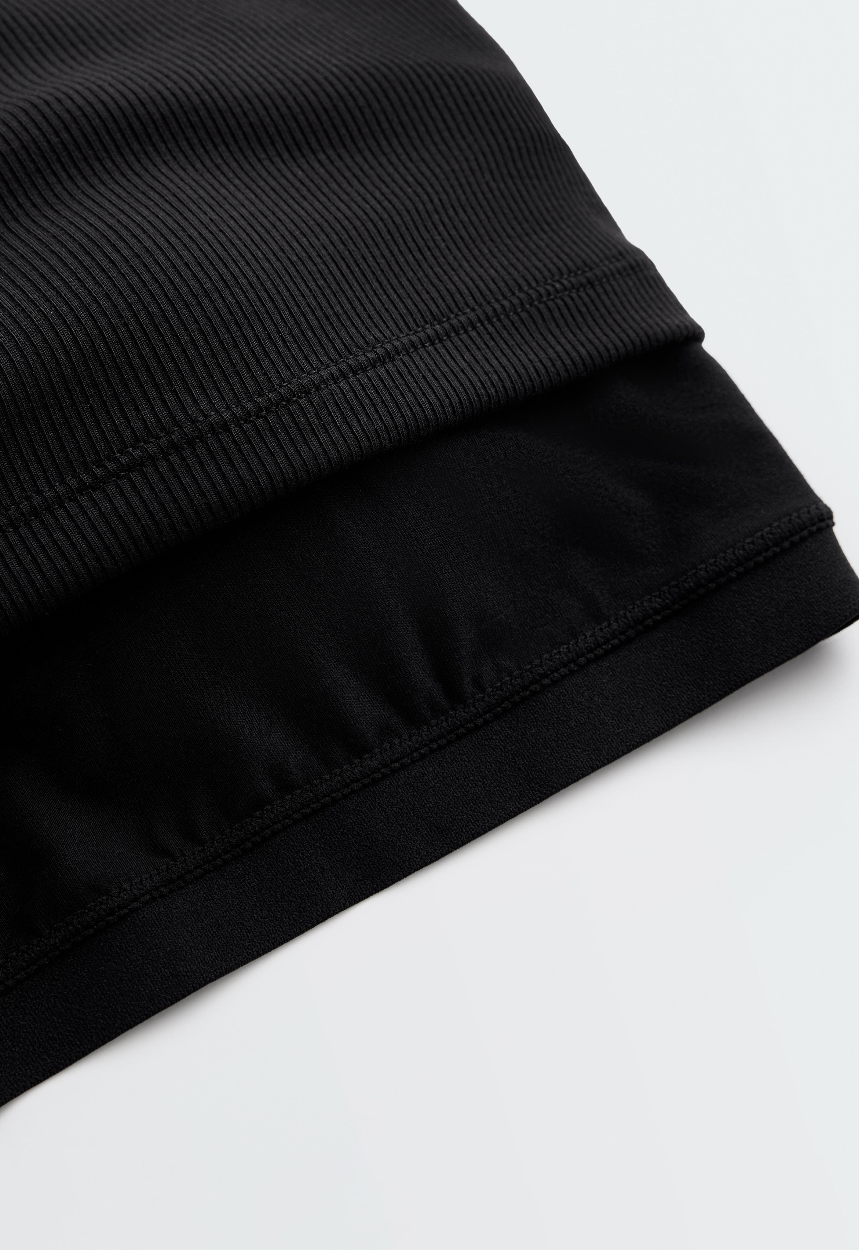 Rib modal blend long tank top — BLACK