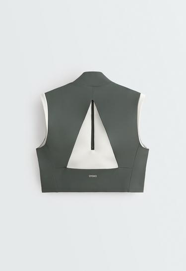 Half-zip block compressive tank top — OCEAN 7
