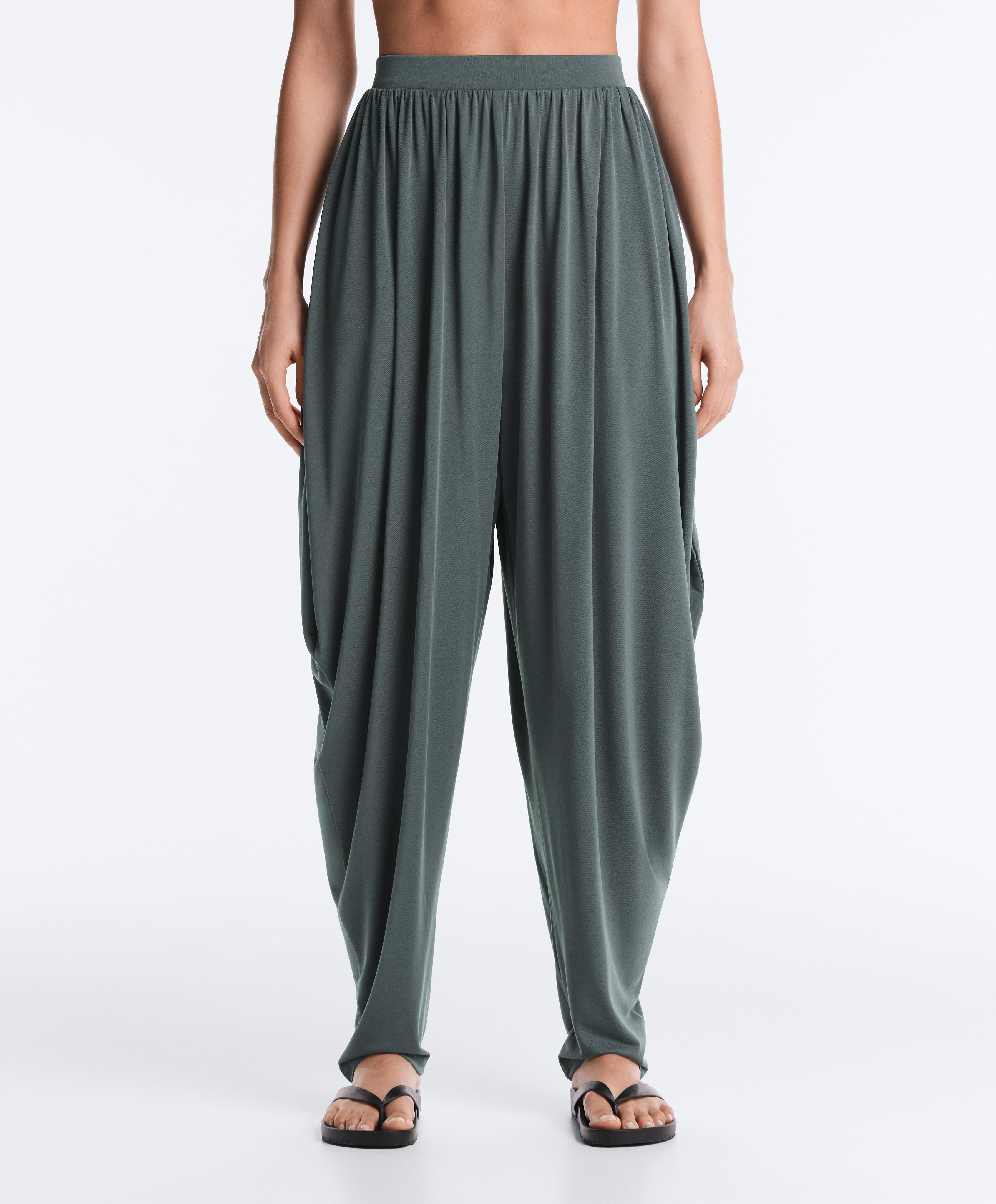 Modal blend bloomer trousers — STEEL GREY
