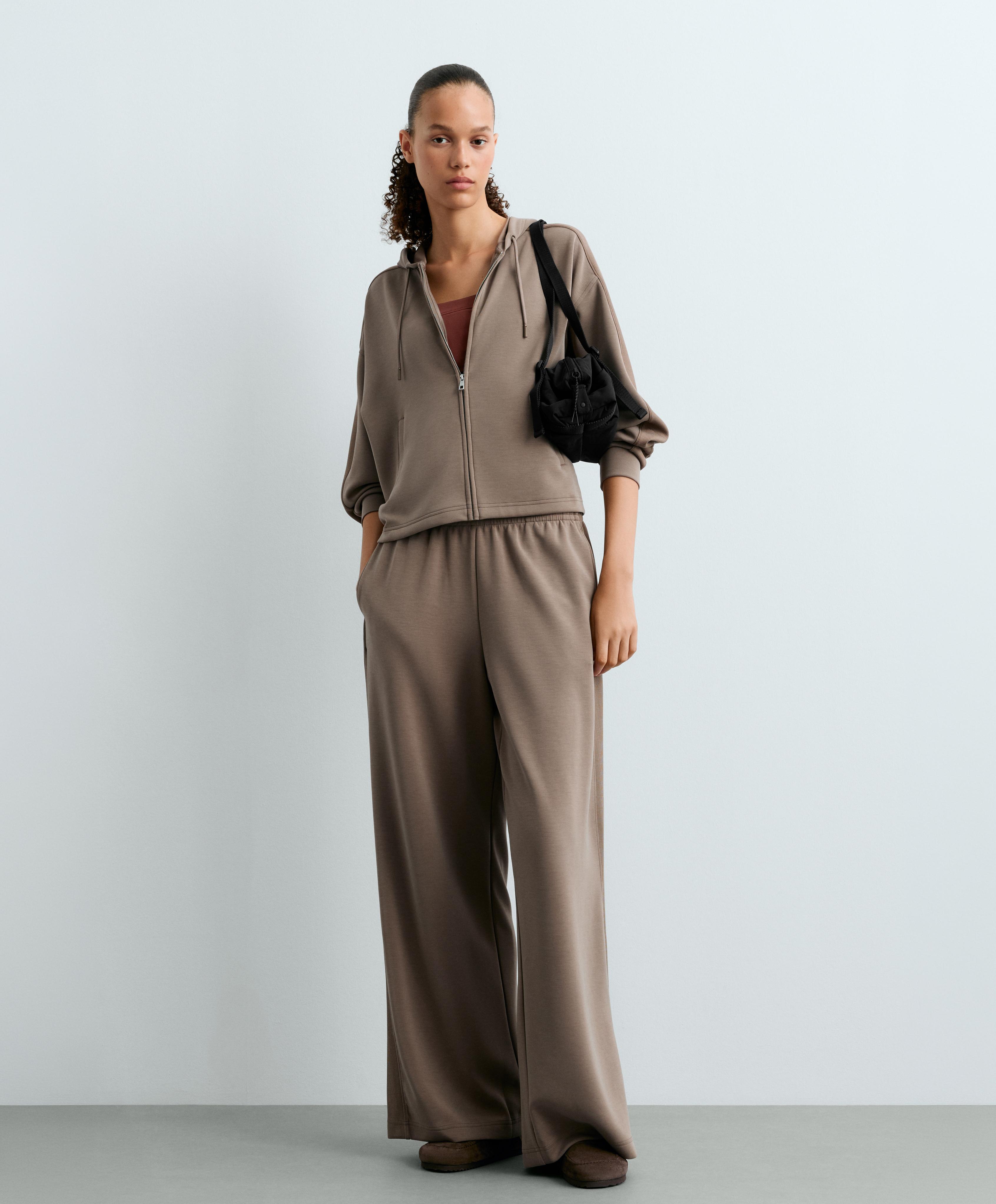 Short hooded jacket with modal — MINK