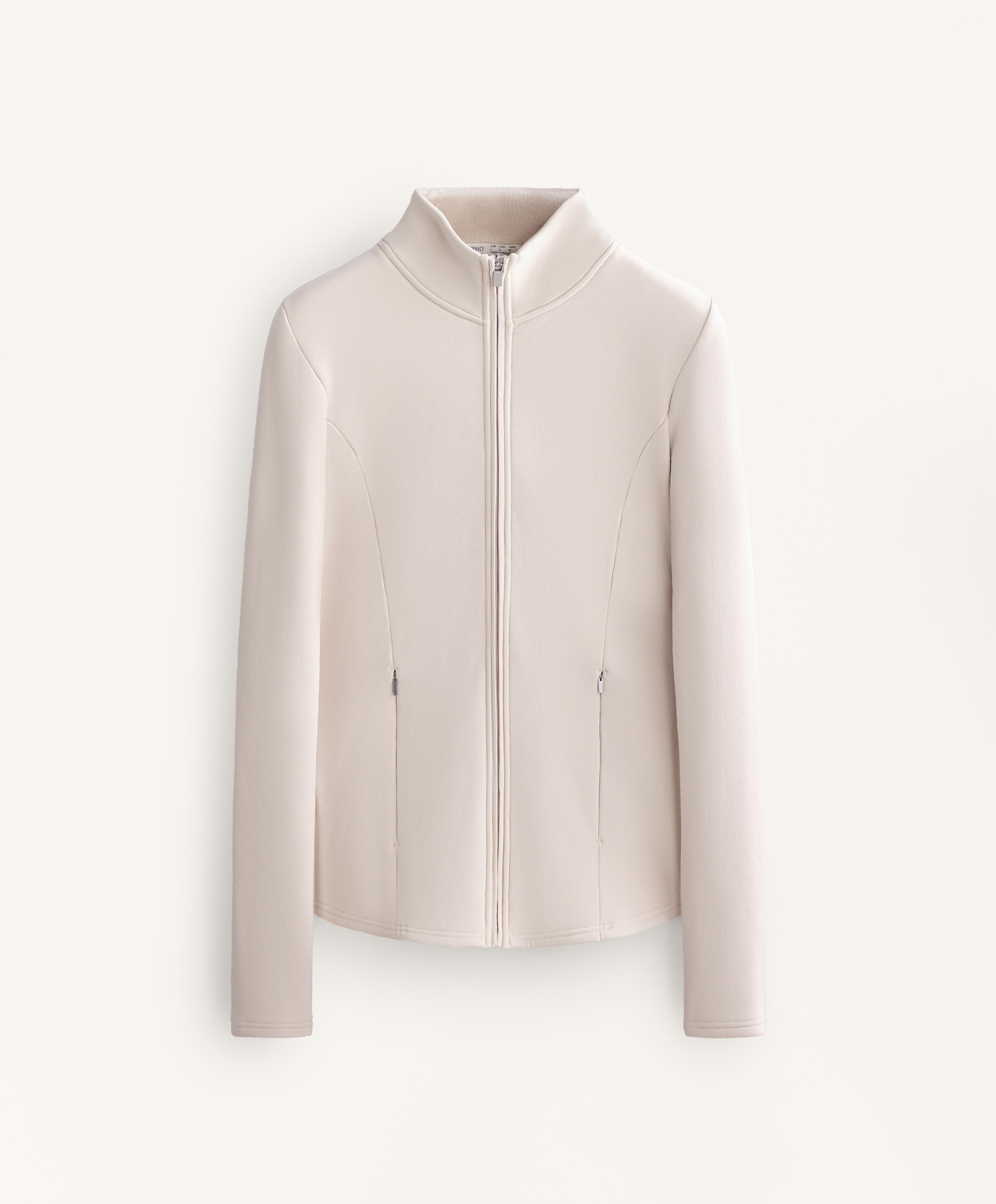 Long super extra warm seamless technical jacket — PALE MINK