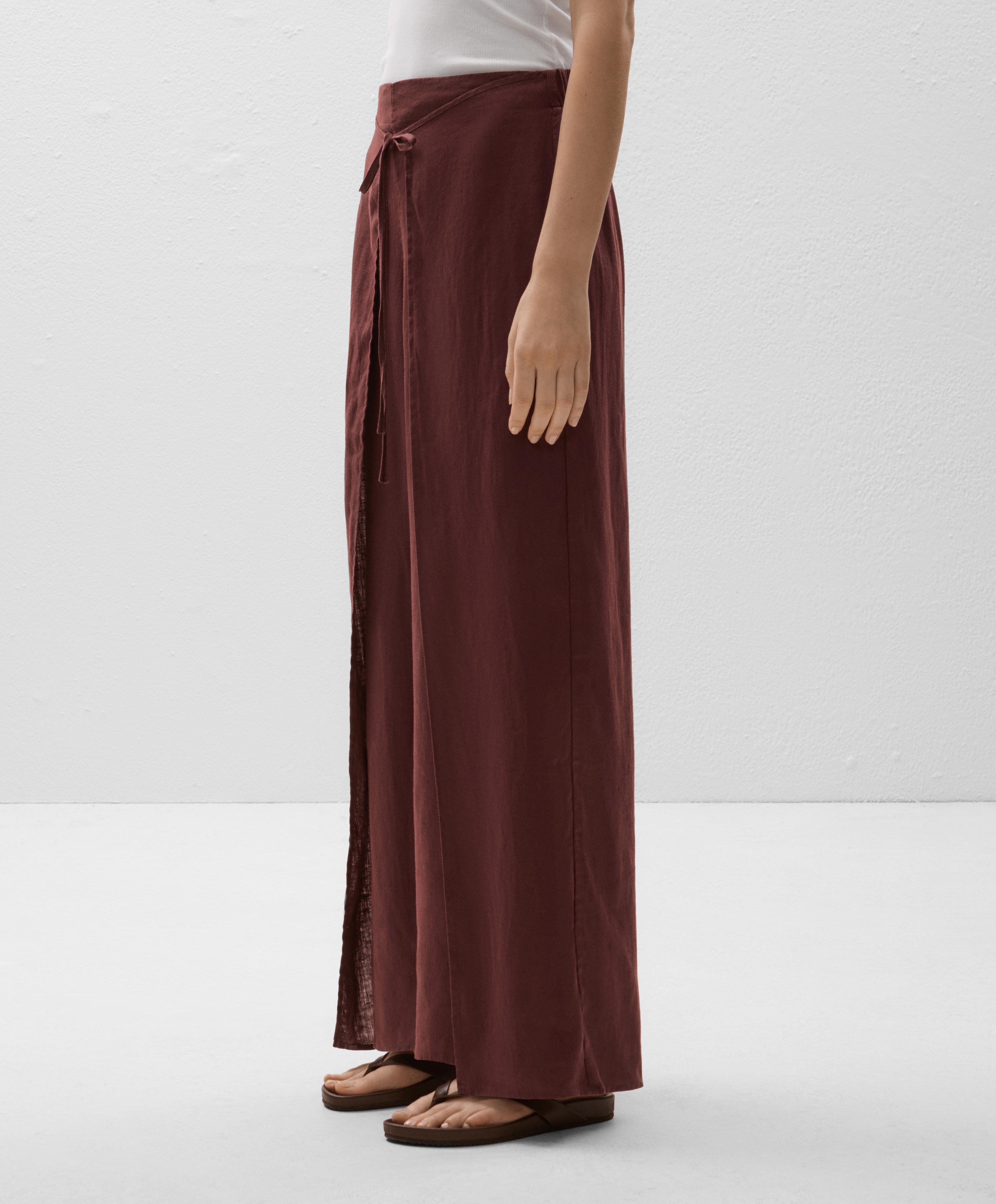 100% linen layered straight-leg trousers 100% linen layered straight-leg trousers