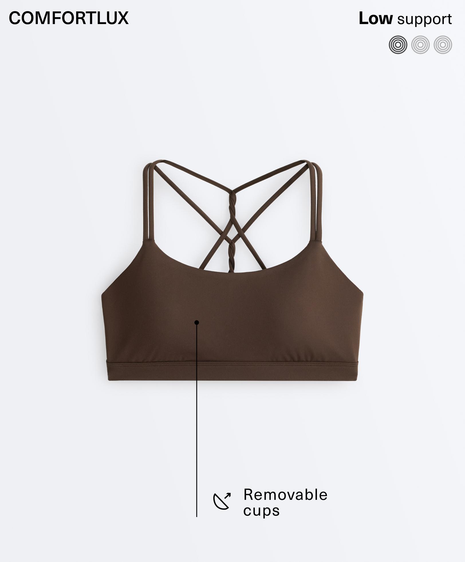 Comfortlux light support sports bra with crossover straps