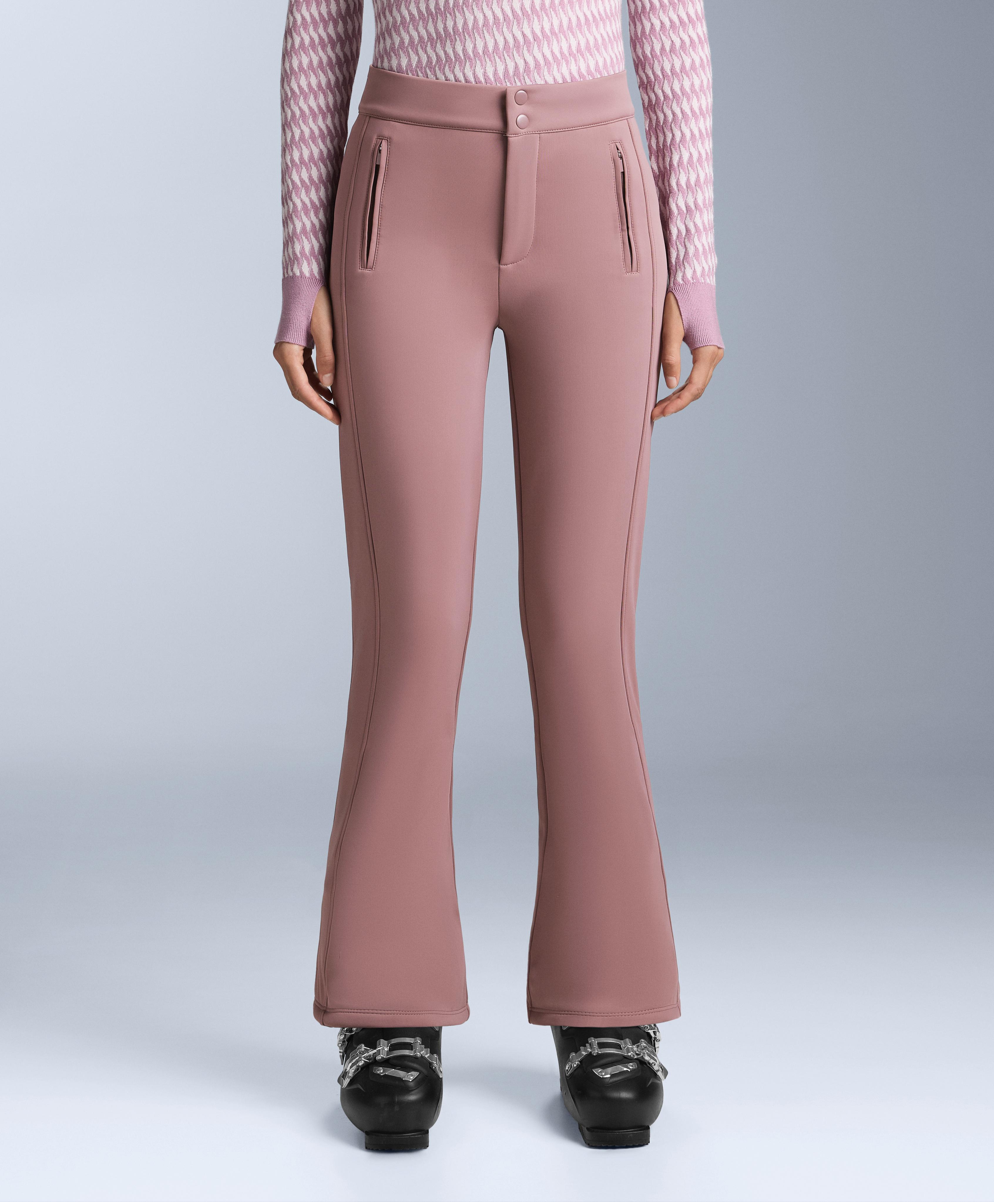 Water-resistant flare stretch SKI trousers — PINK-MAUVE