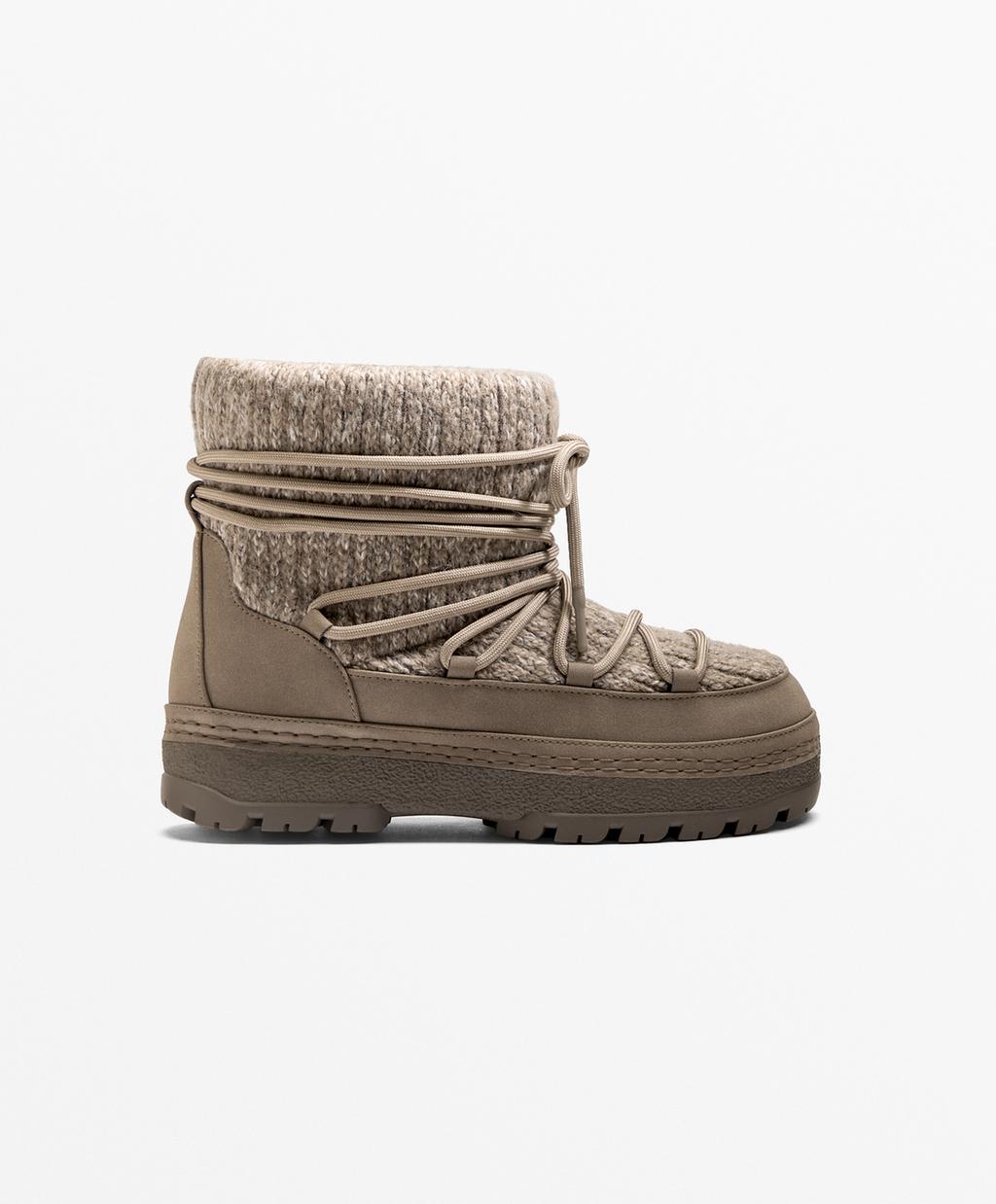 Lace-up tricot boots | OYSHO United Kingdom