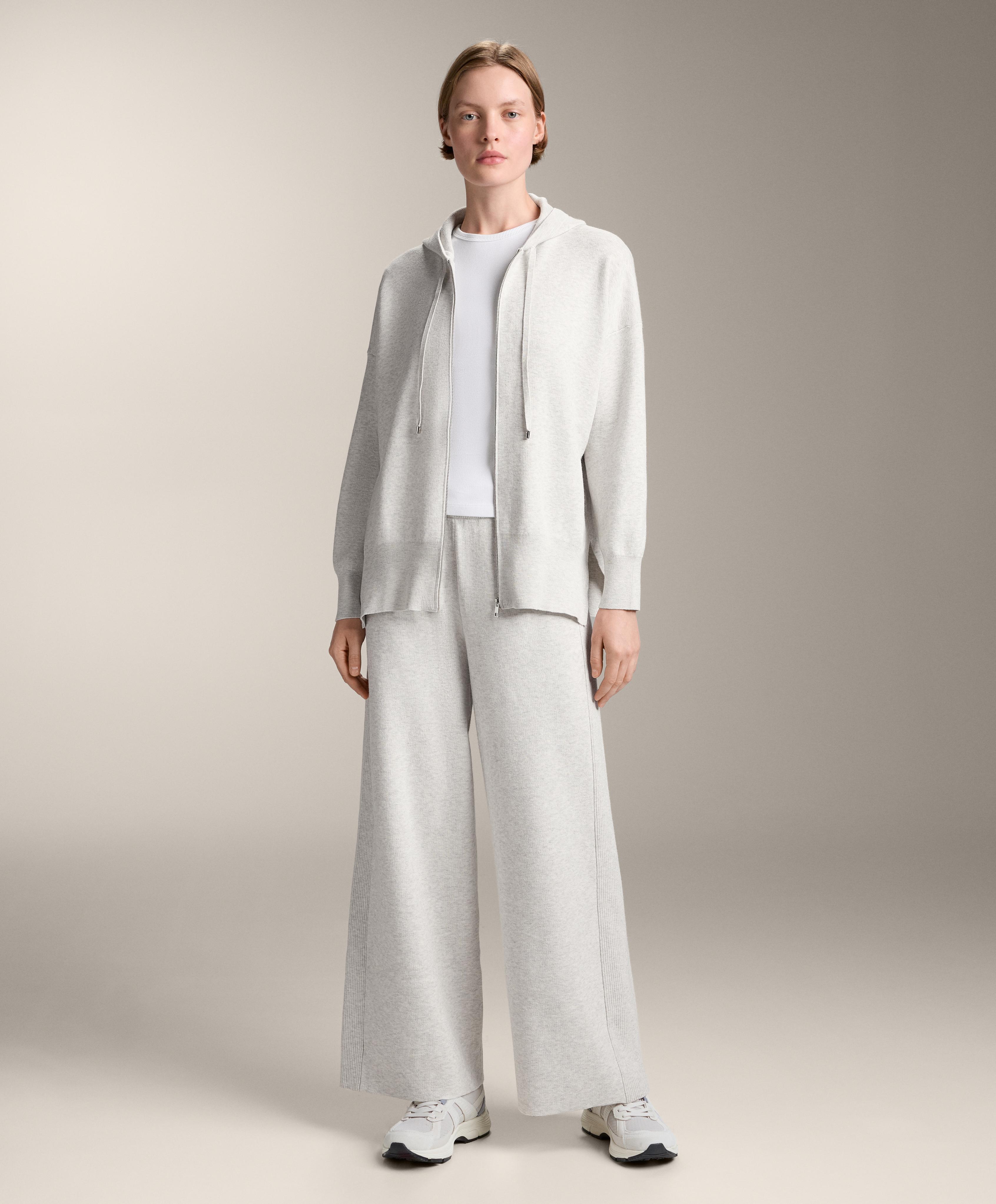 Long knit hooded jacket - Sale