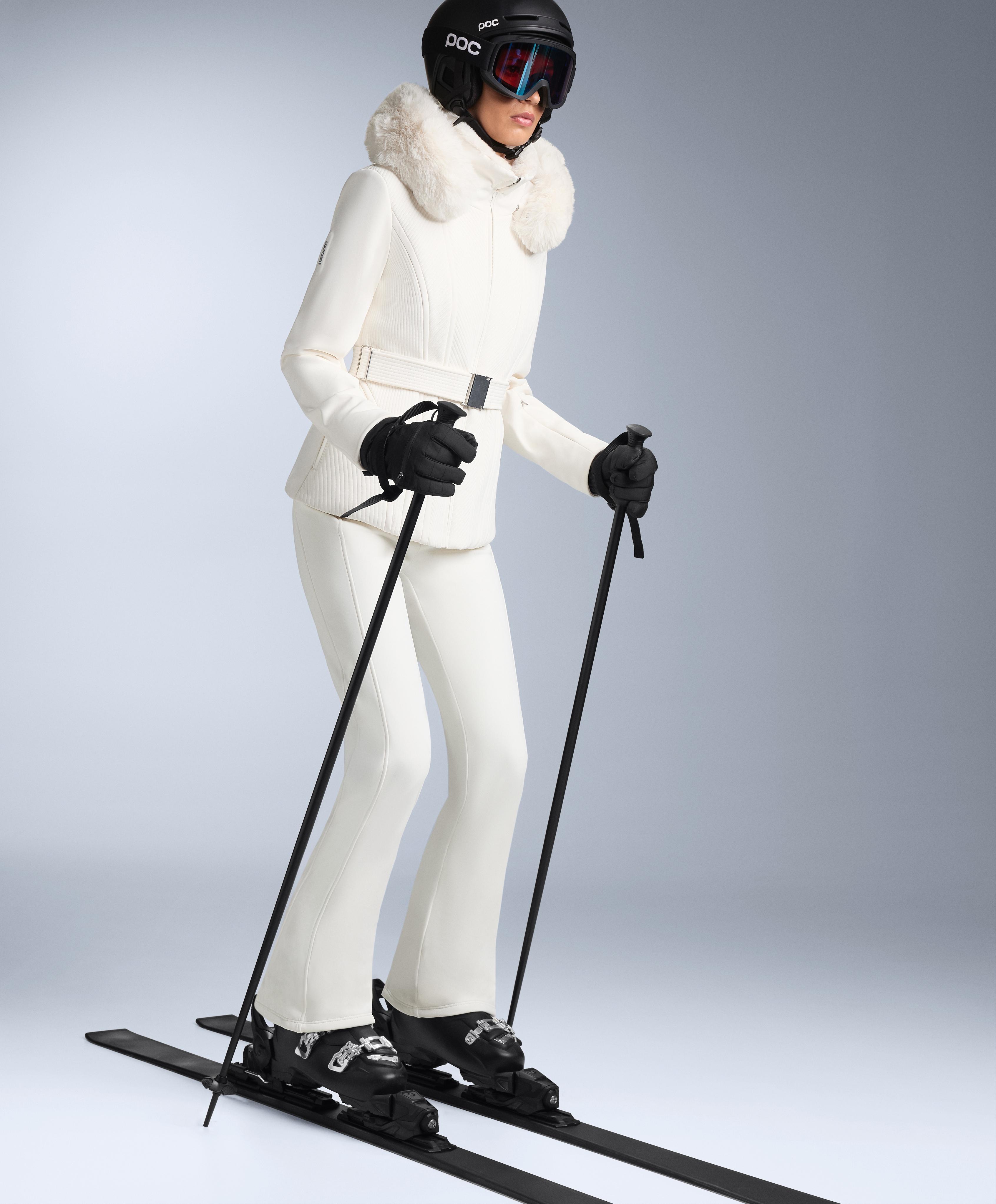 Water-resistant full length flare stretch SKI trousers