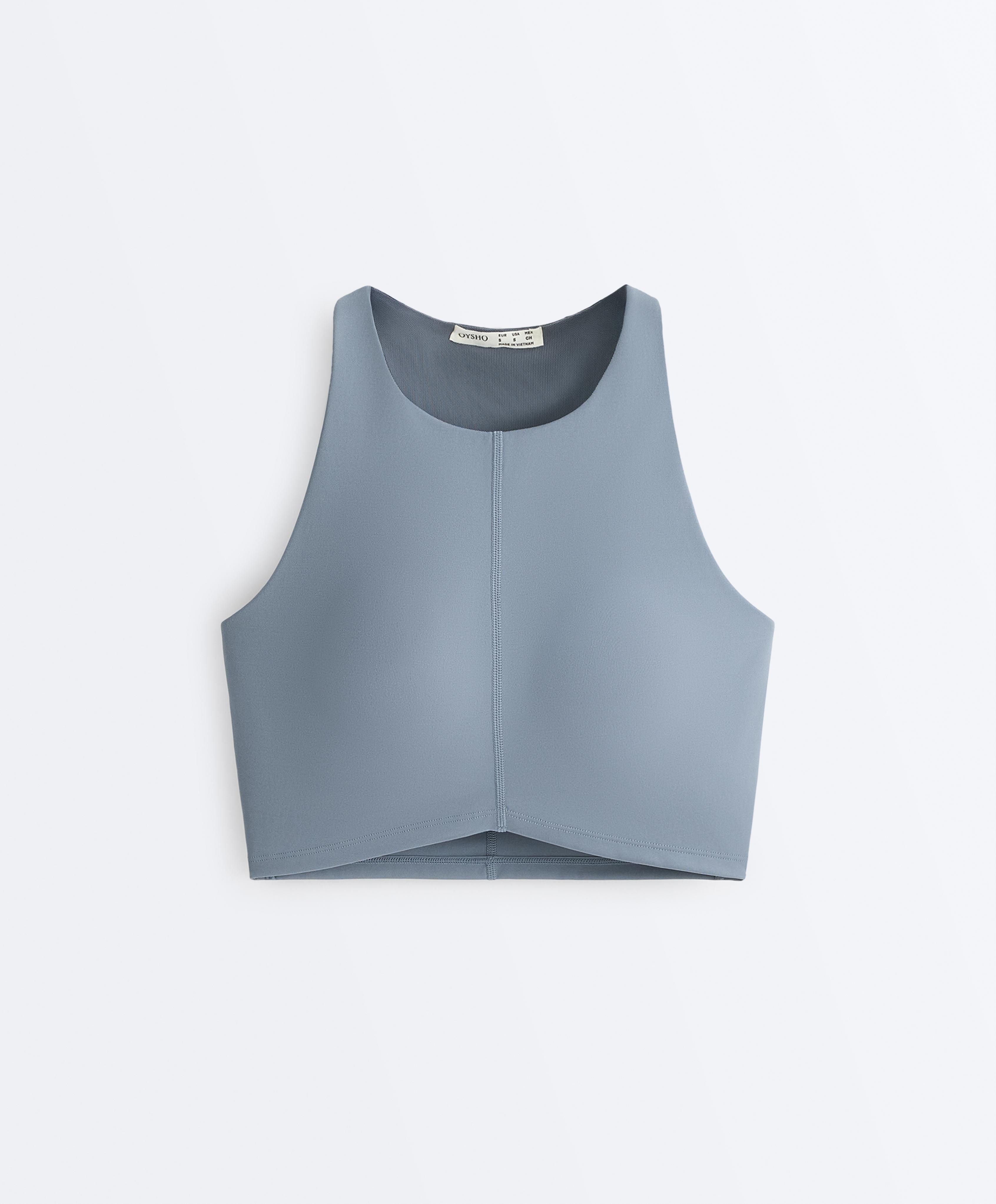 Compressive seam tank top — MID GREY-BLUE