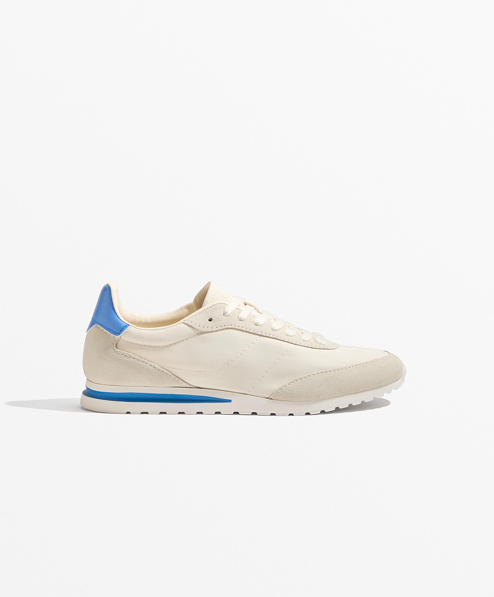 Nylon trainers with split-leather pieces - Sale Nylon trainers with split-leather pieces - Sale