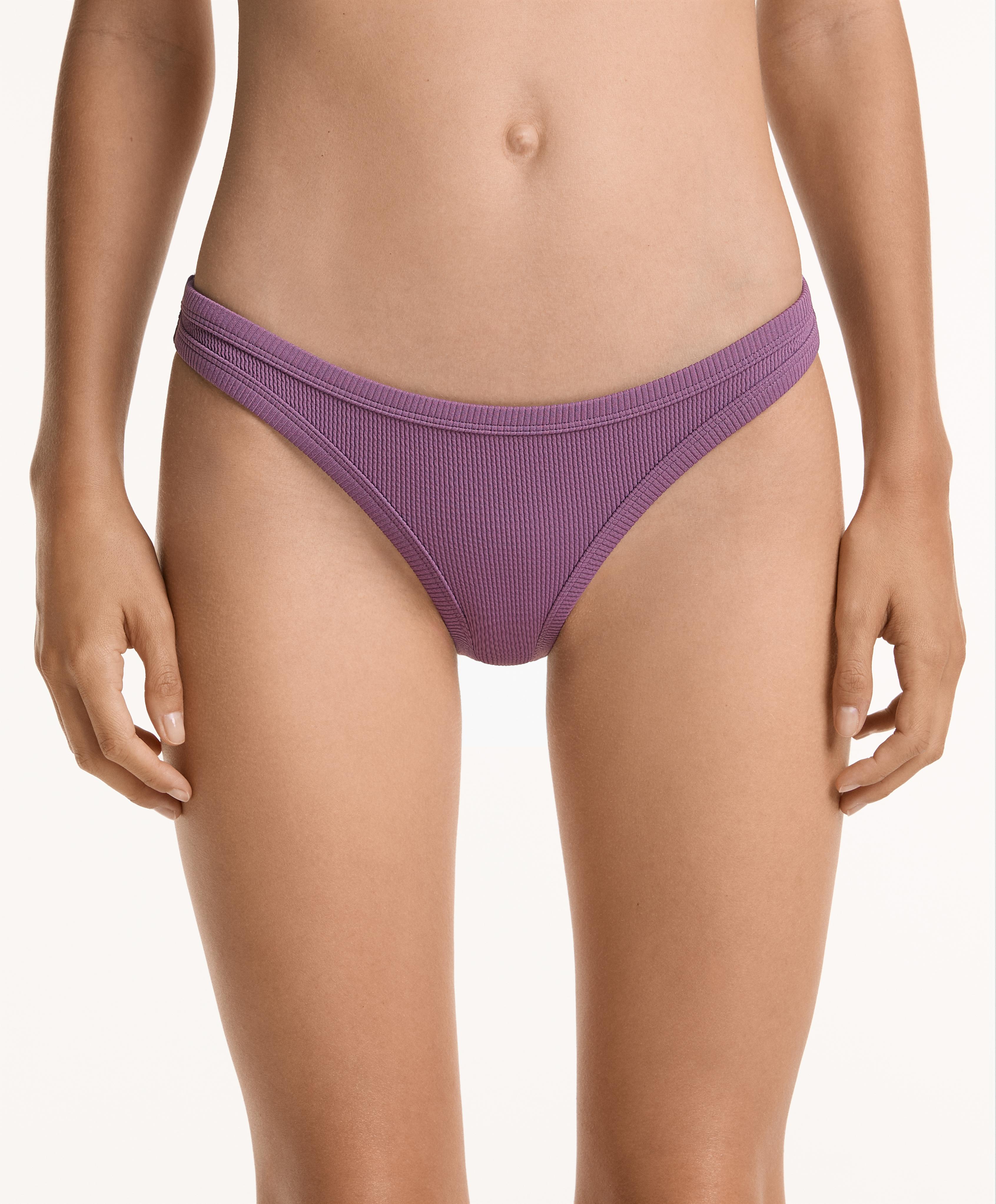 Rib U-cut medium-coverage bikini briefs