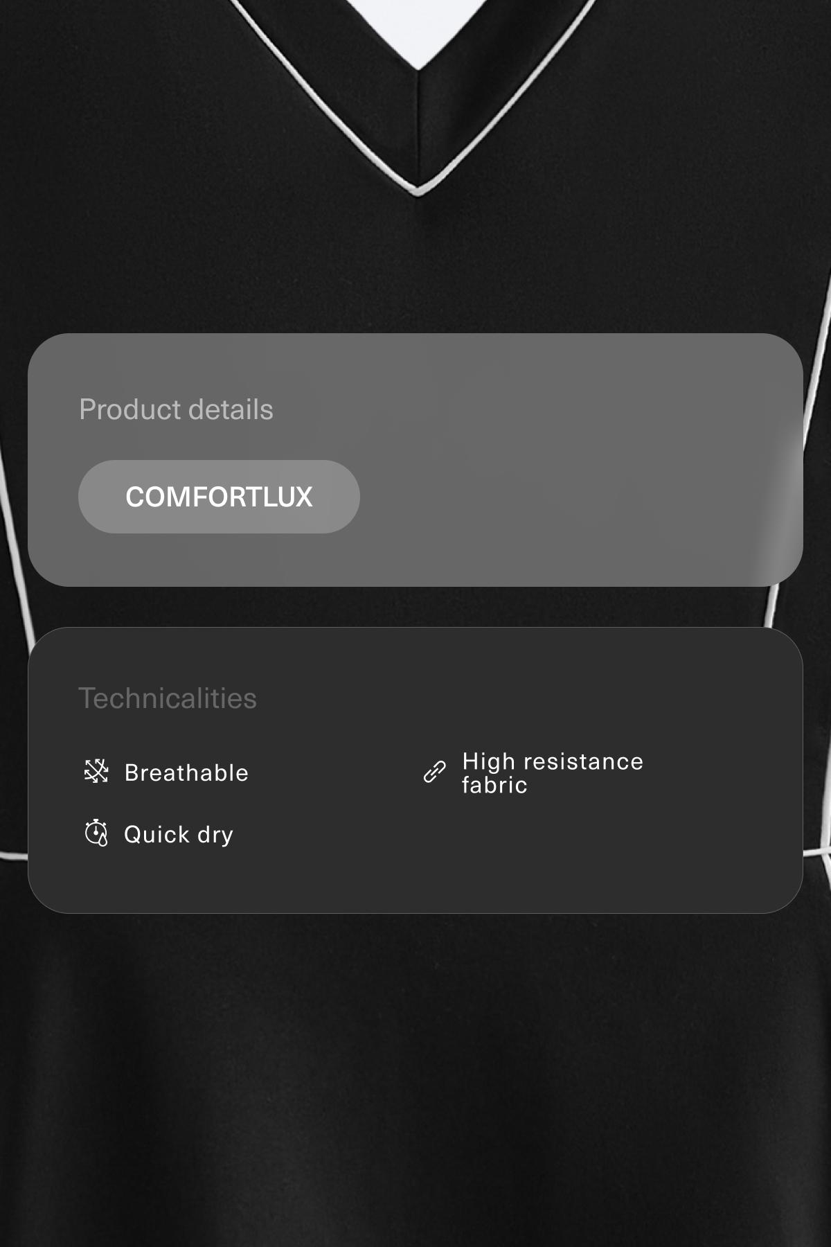 Comfortlux short piping dress — BLACK