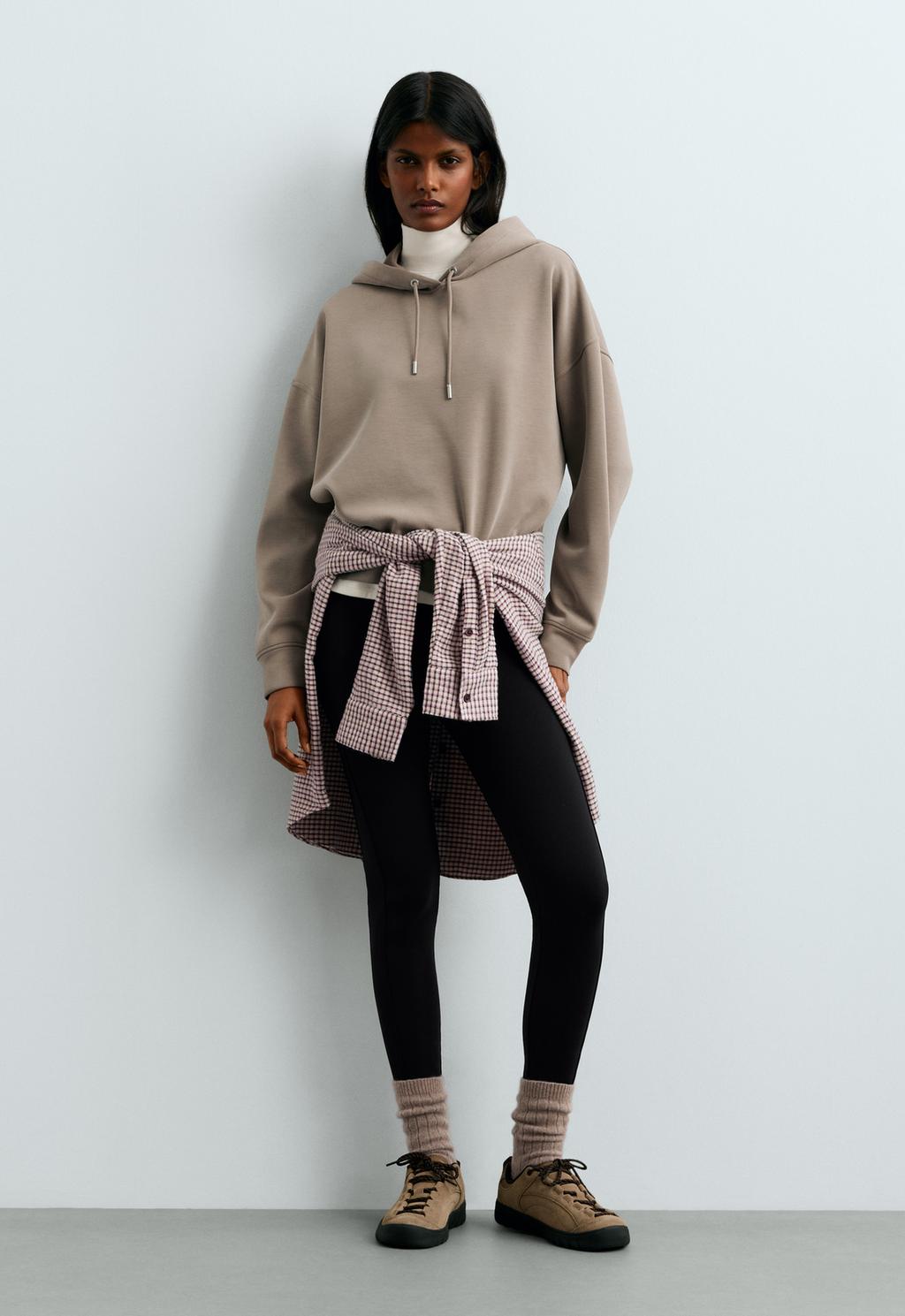 Boxy sweatshirt with brushed modal