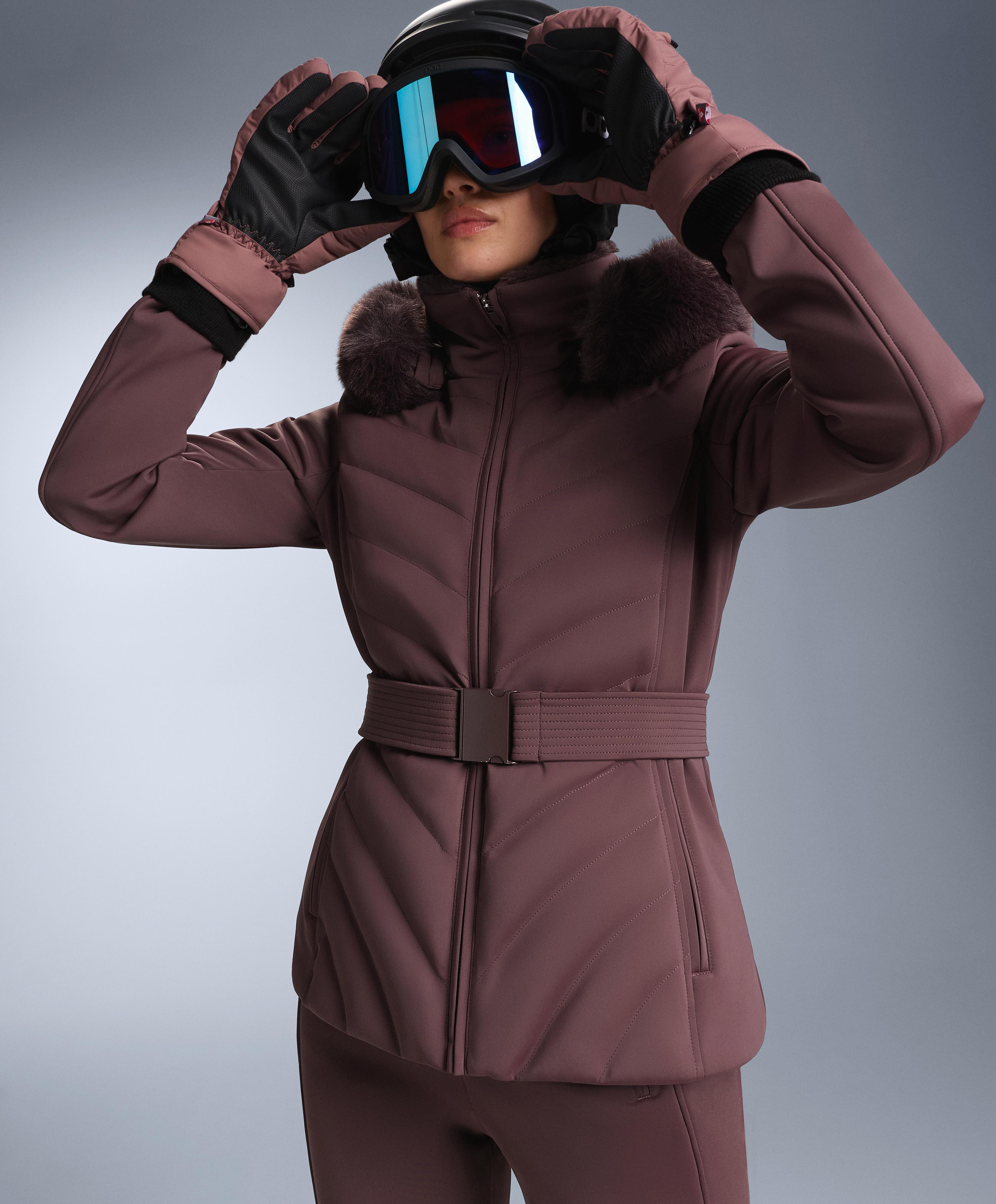 Primaloft® SKI water-resistant super-fitted jacket — DARK WINE RED