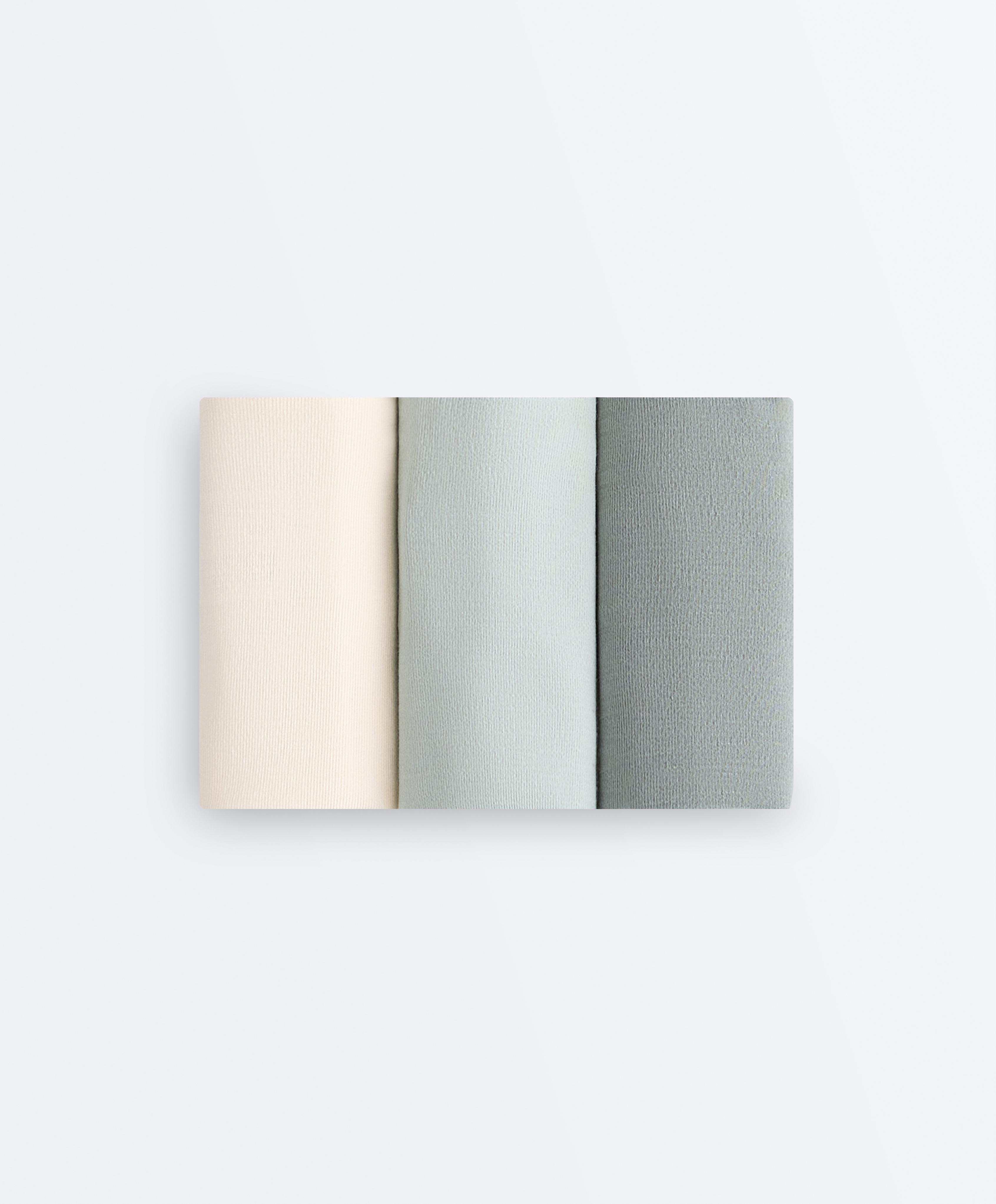 3 invisible cotton blend Brazilian briefs — BLUE GREEN