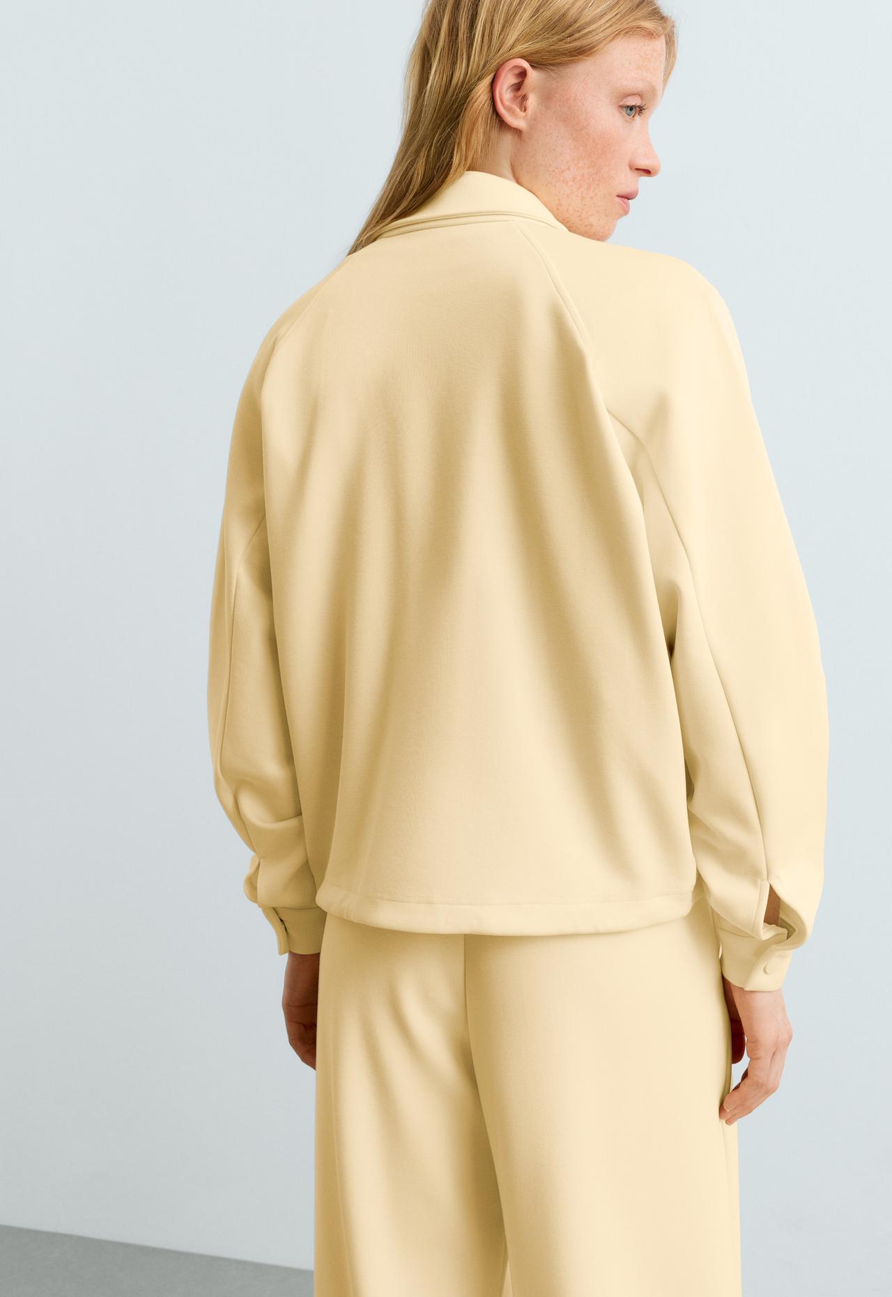 Cotton piqué pocket jacket — PALE YELLOW