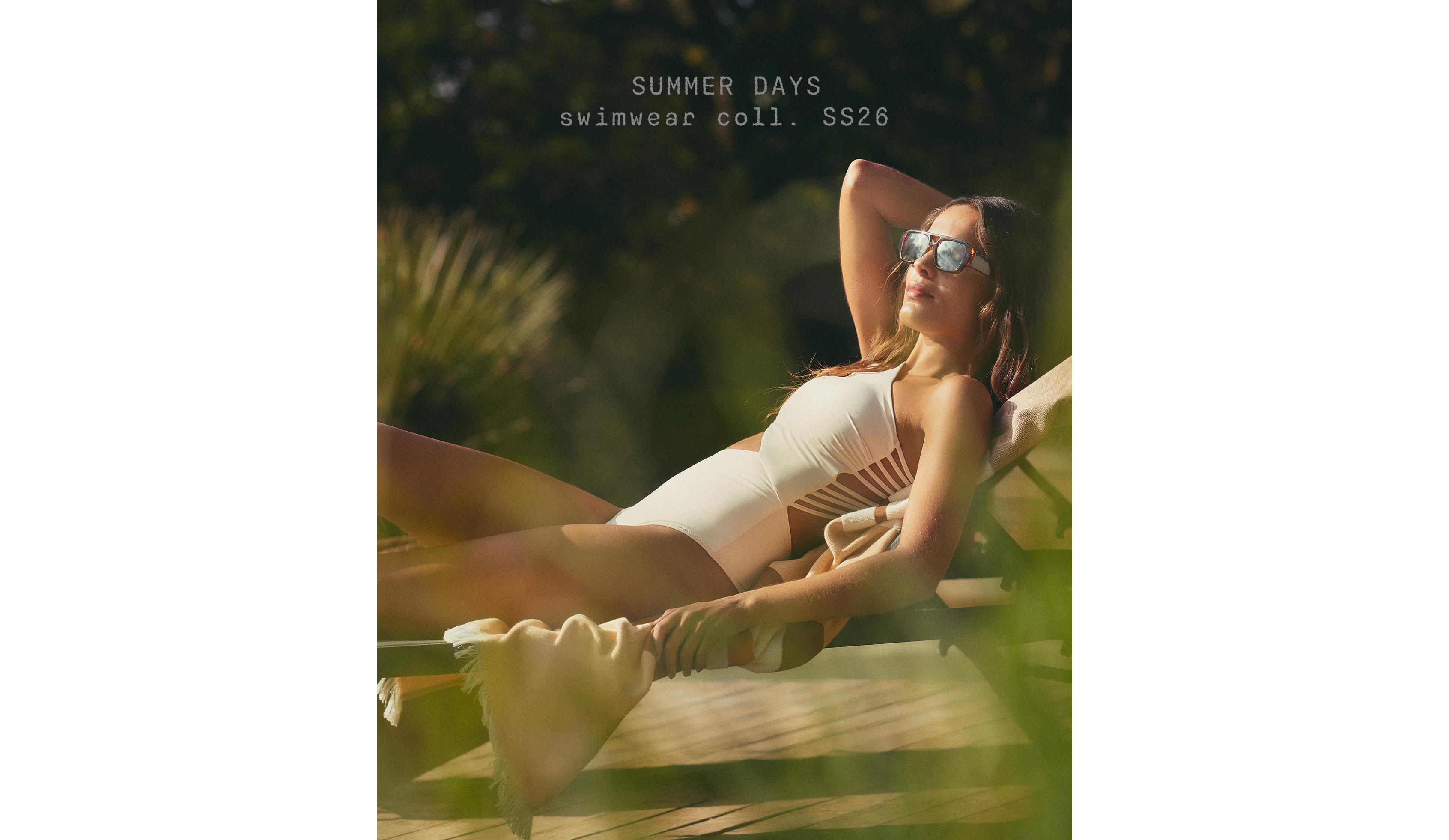 Asymmetric strap trikini — ECRU