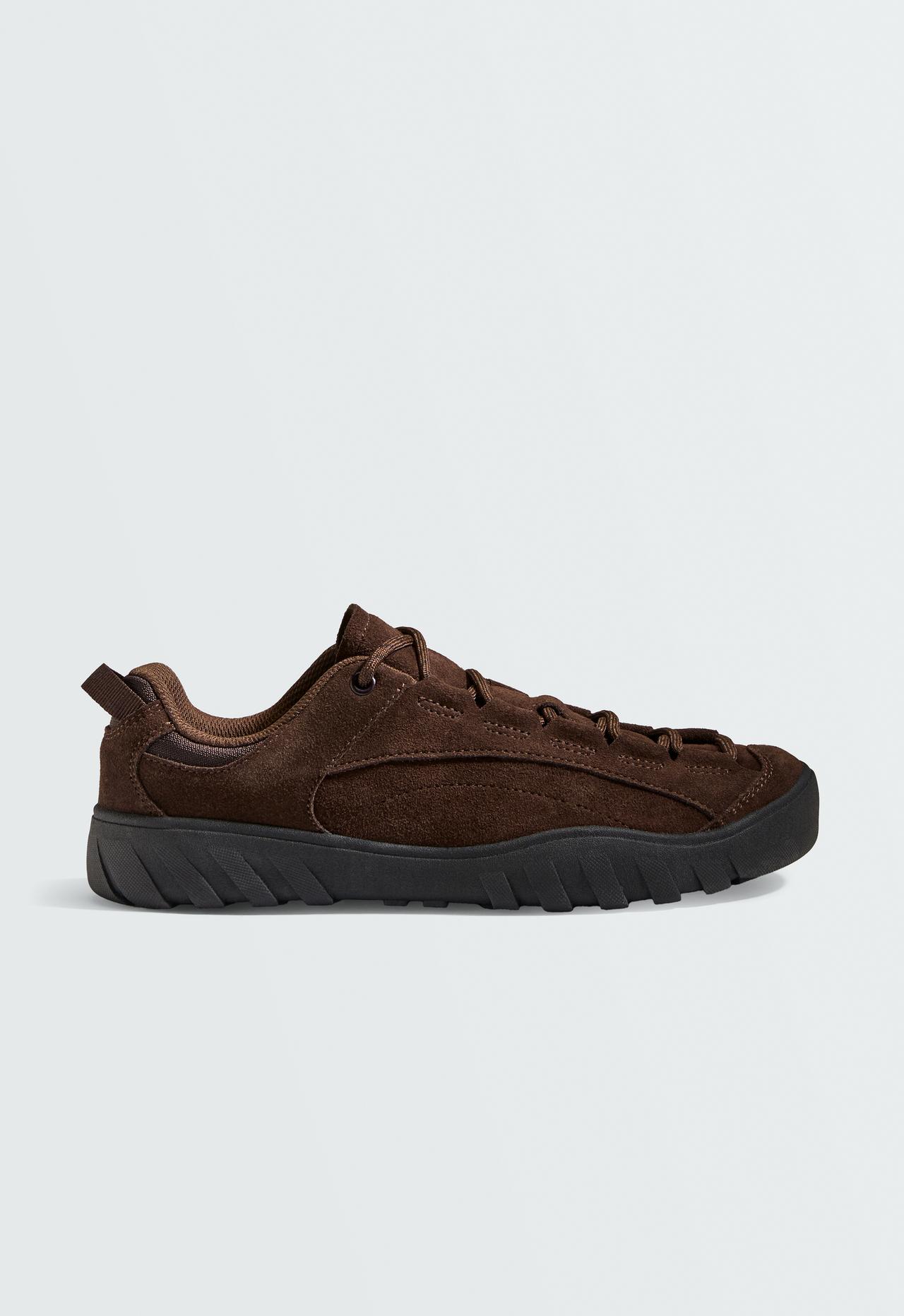 Split-leather trainers — BROWN