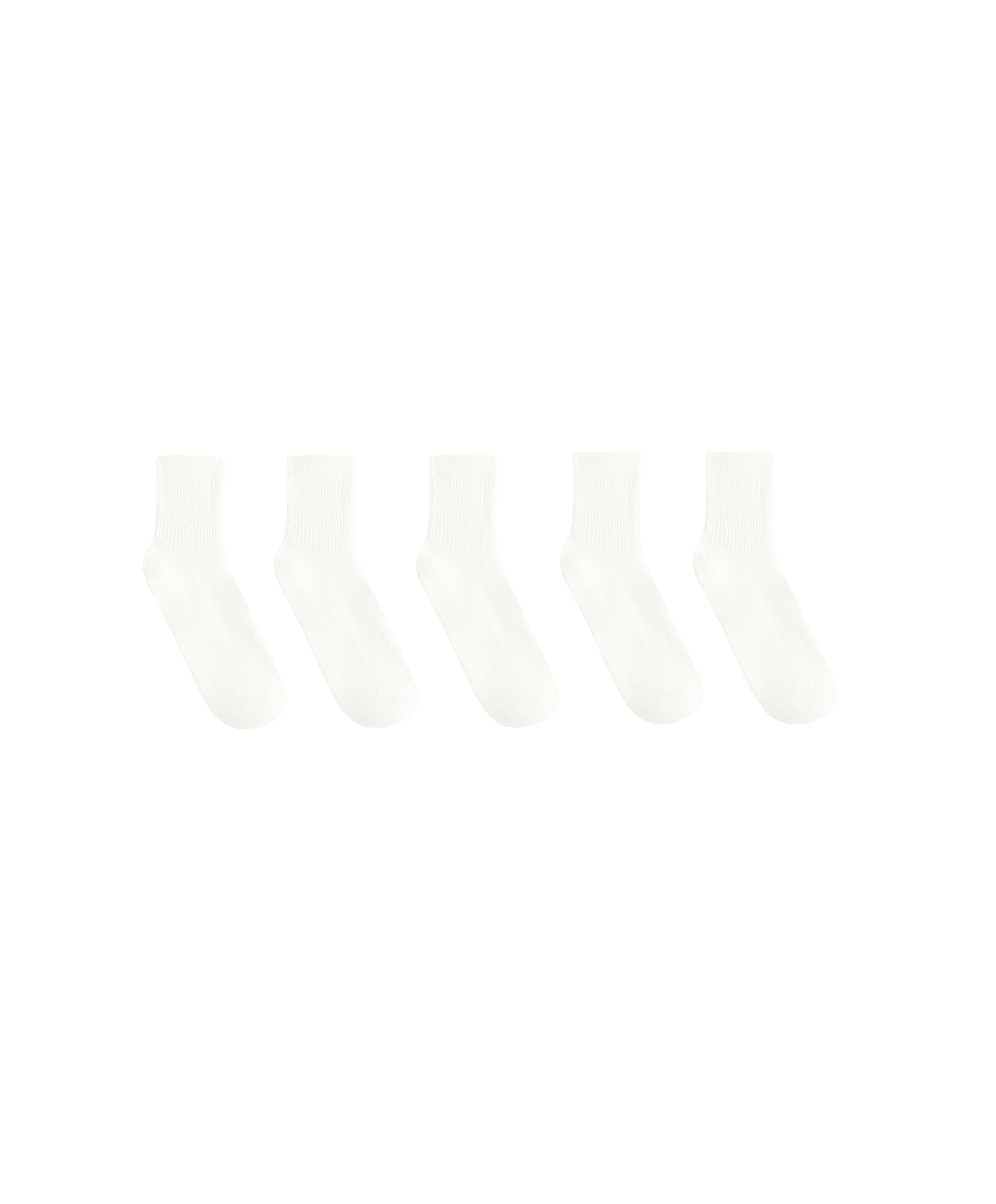 5 pairs of cotton blend quarter socks — PALE ECRU