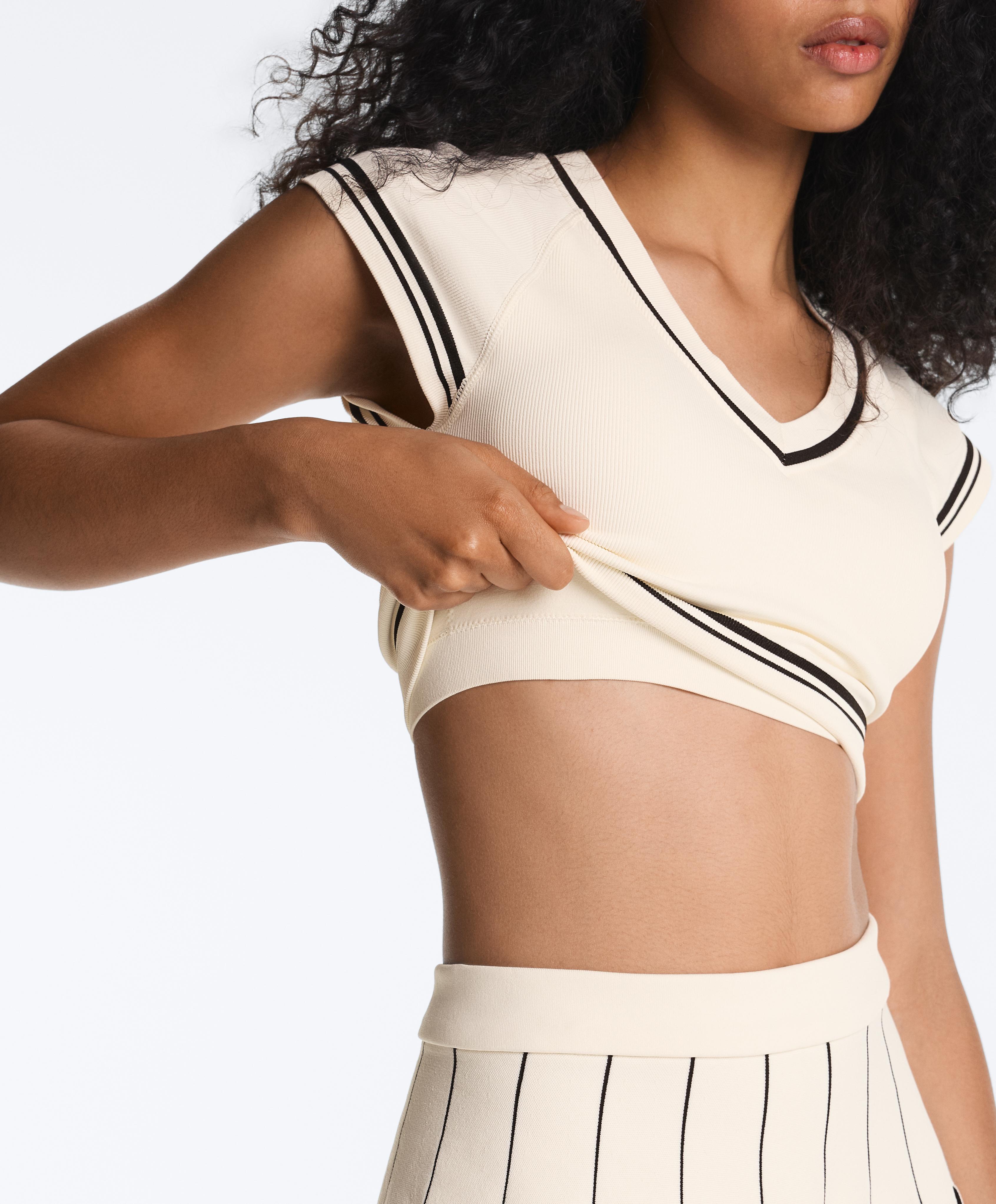 Seamless short-sleeved T-shirt — PALE ECRU
