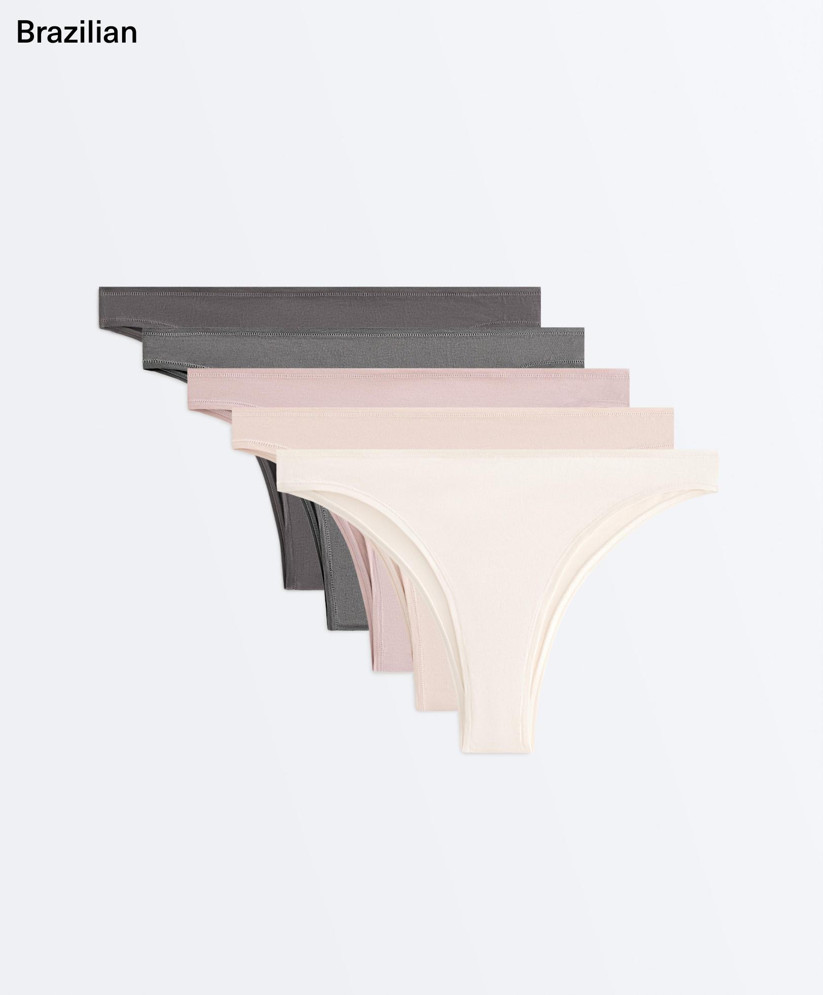 5 slips brésiliens en mélange de coton