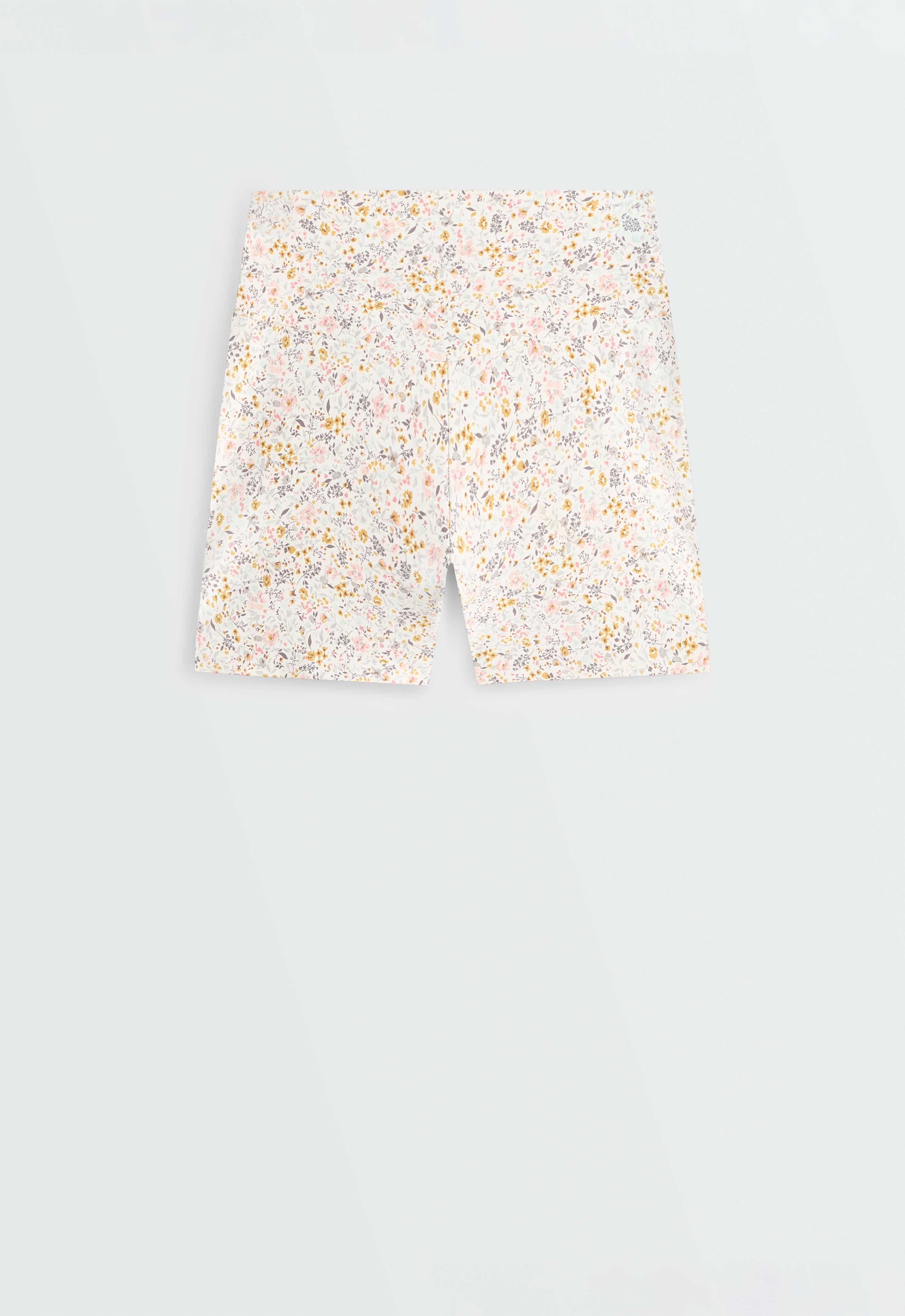 Comfortlux 10cm high-rise floral hot pants — PALE ECRU