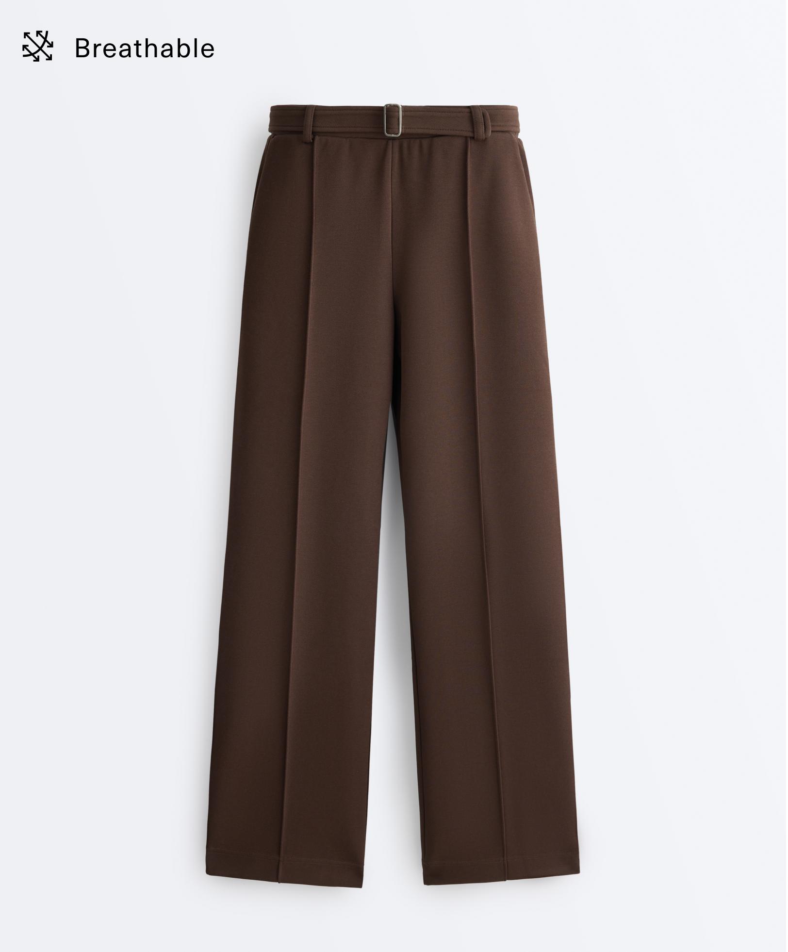 Low-rise slim pique trousers with cotton Low-rise slim pique trousers with cotton
