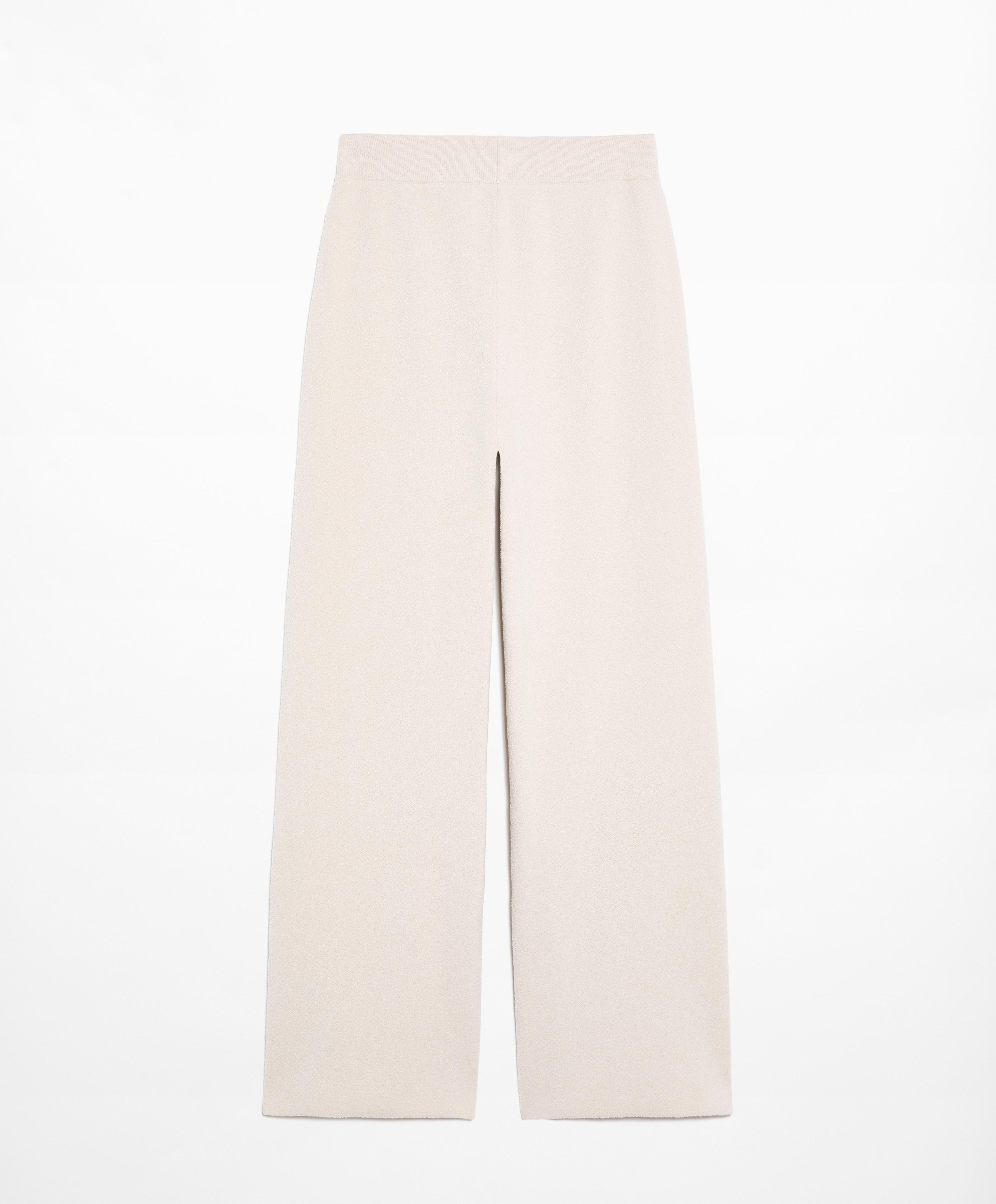 Straight-leg chenille knit trousers