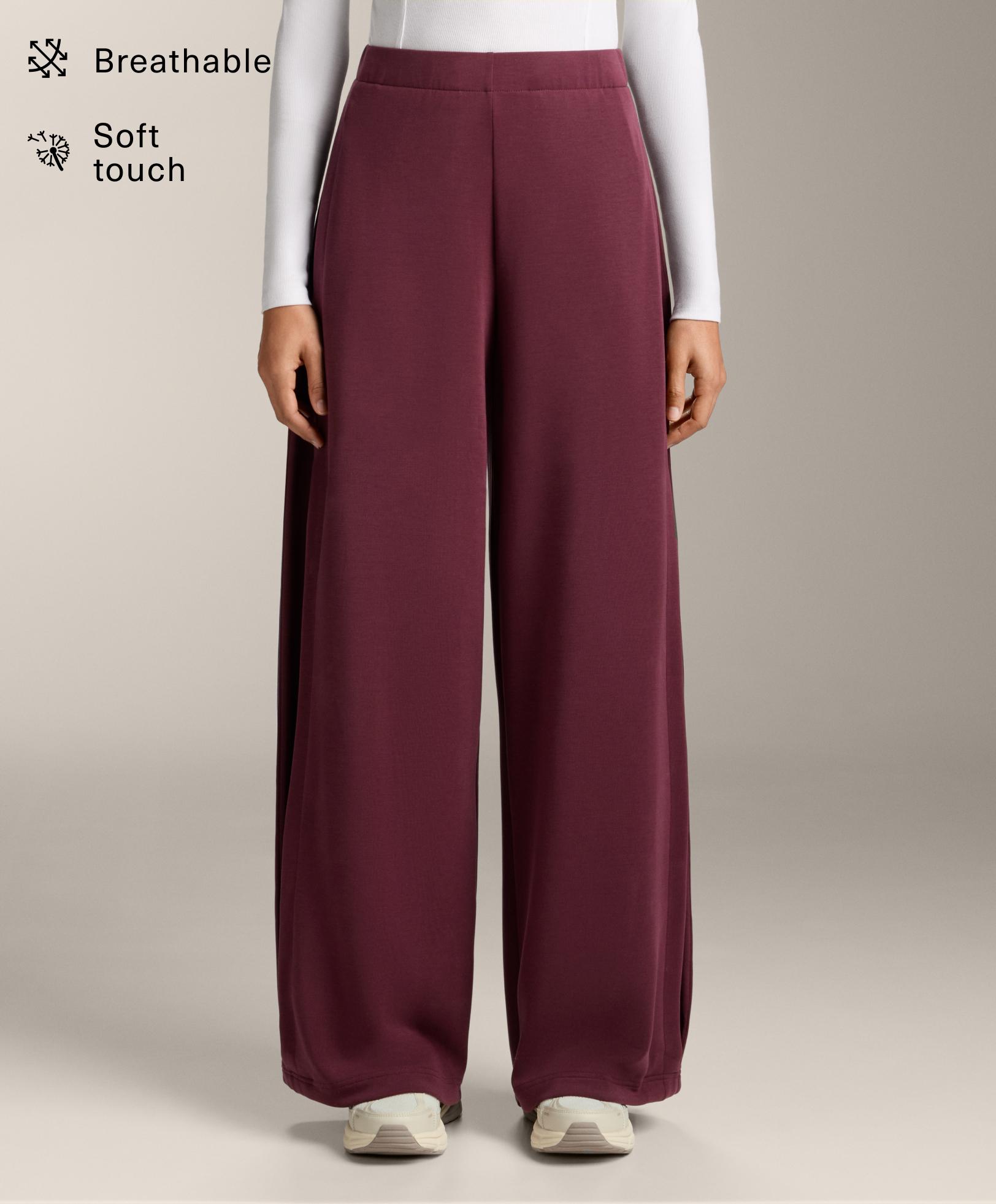 Cocoon trousers with modal side pleat — MAROON