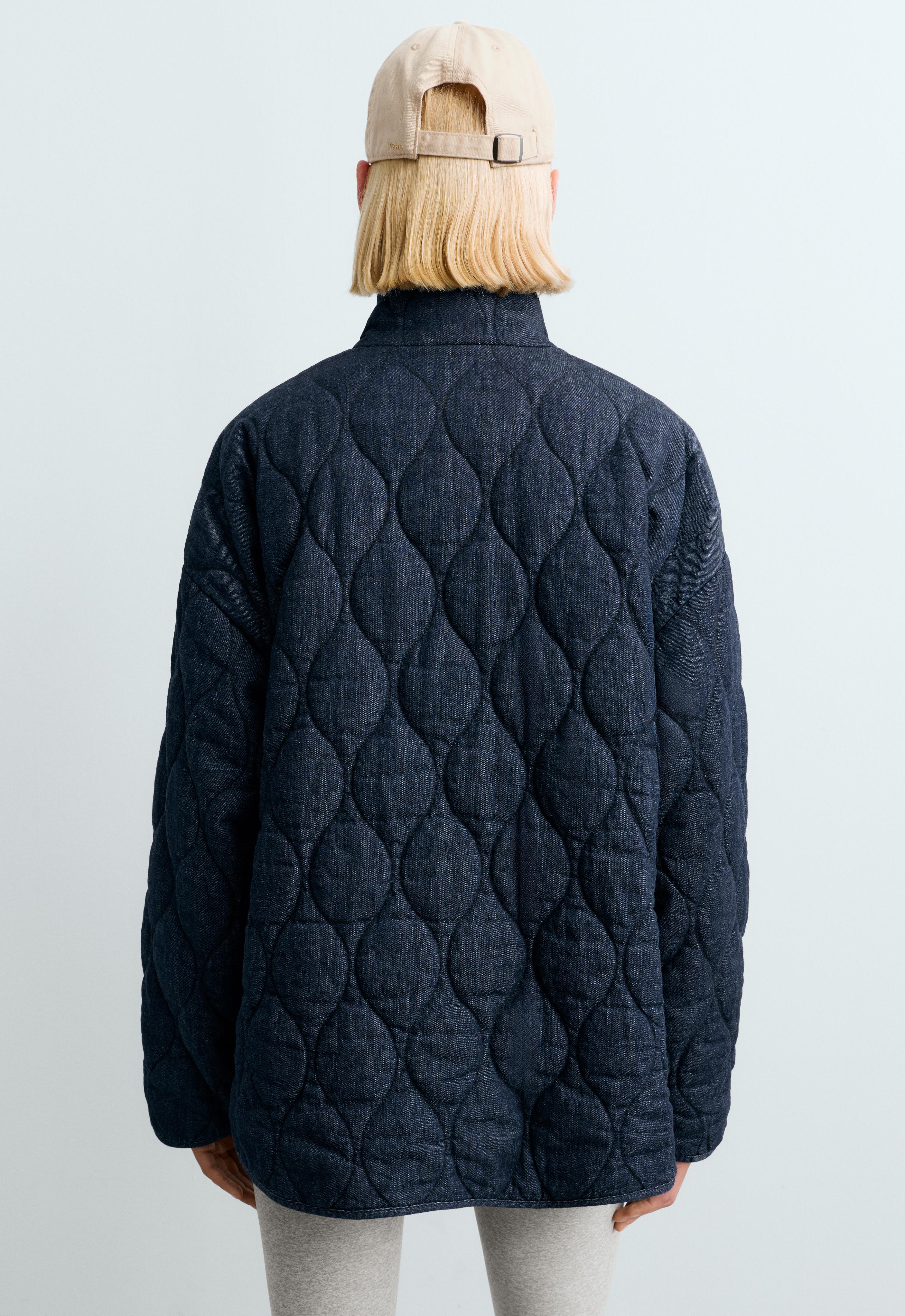 FELLEX® AEROGEL denim-effect boxy padded jacket — MID DENIM