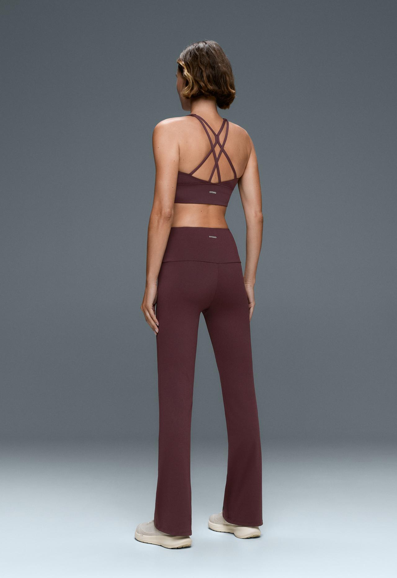 High-rise Comfortlux flare trousers — PLUM