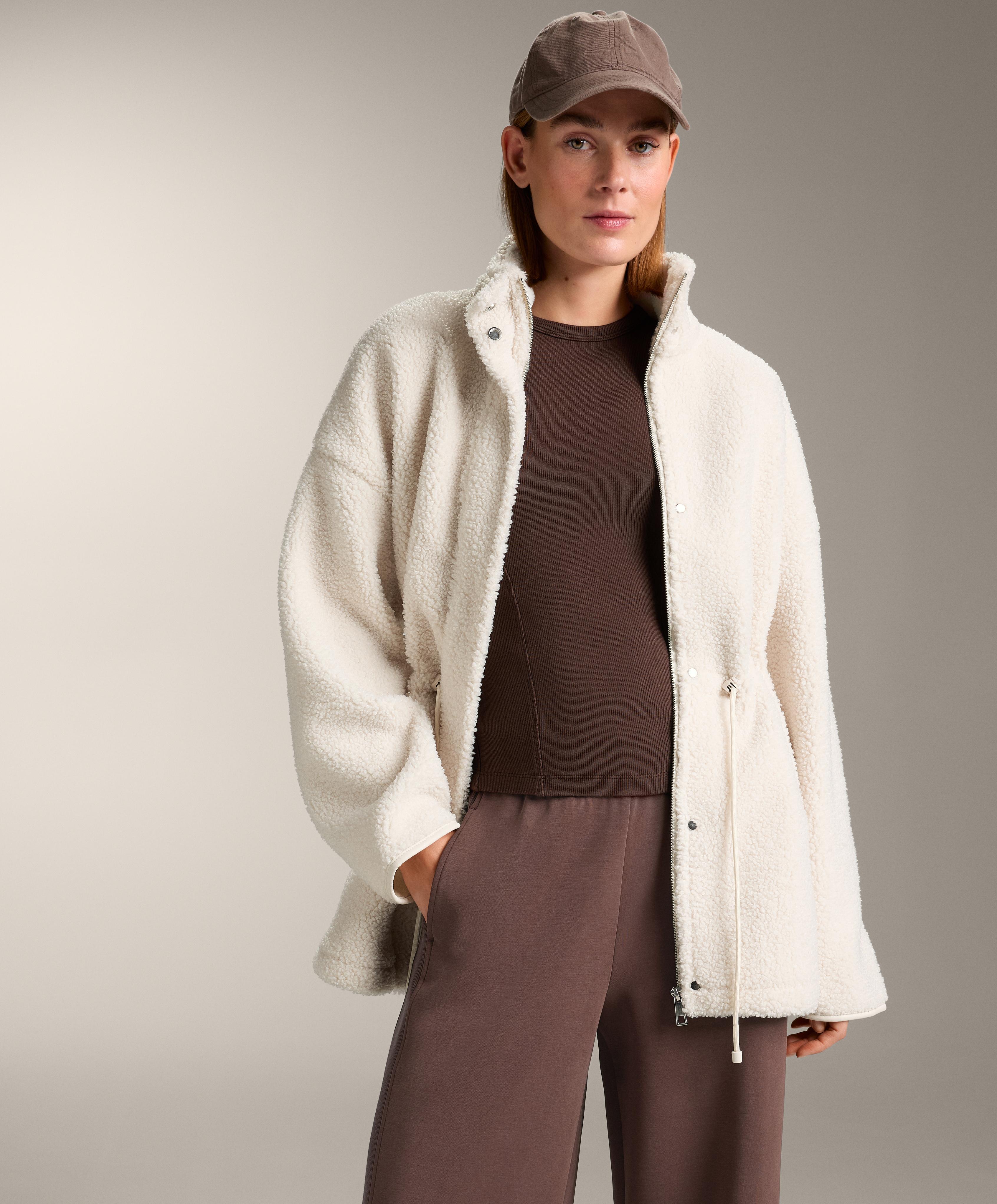 Short-sleeved rib top with cotton and modal — BROWN