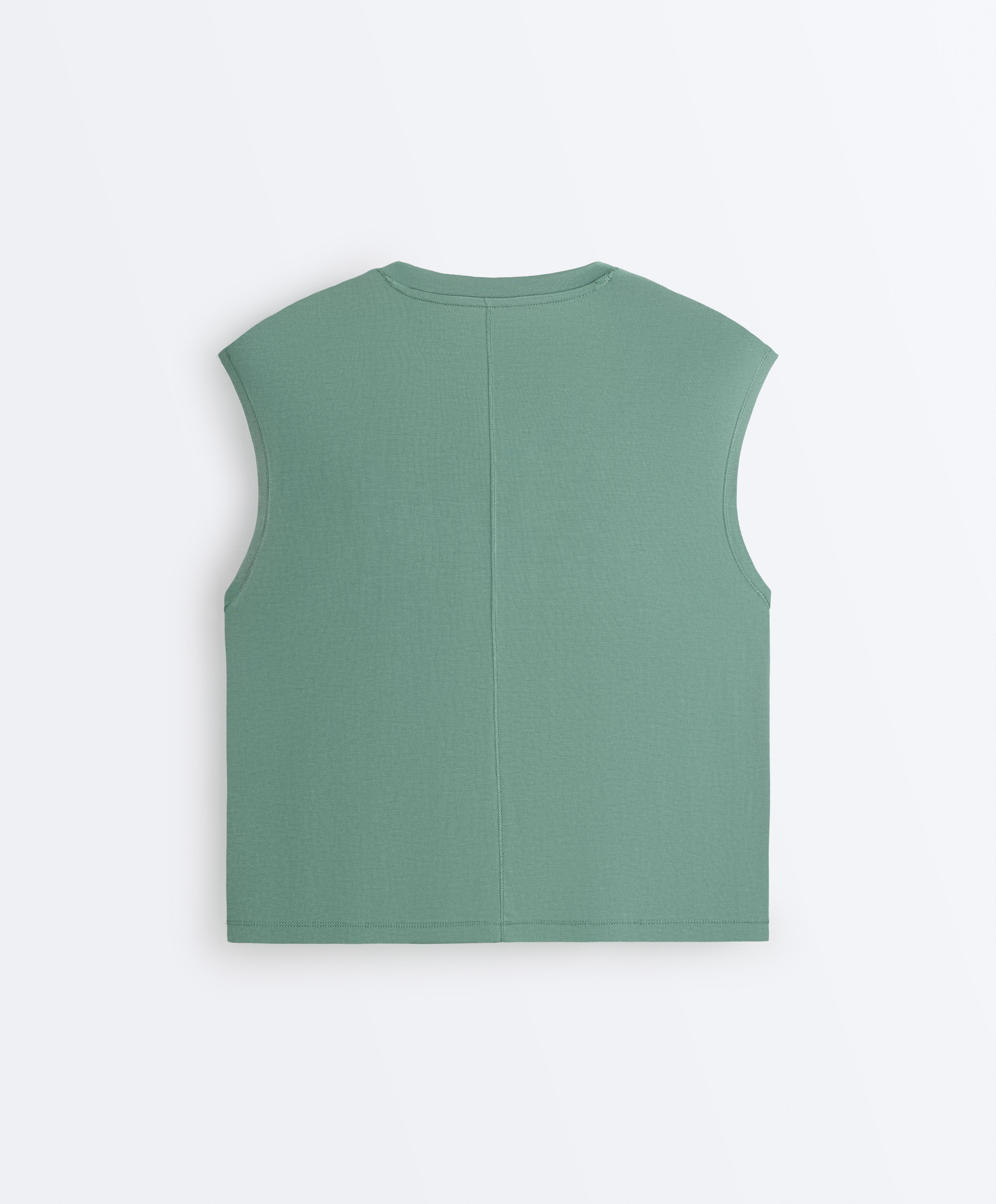 Modal blend sleeveless T-shirt — GREEN