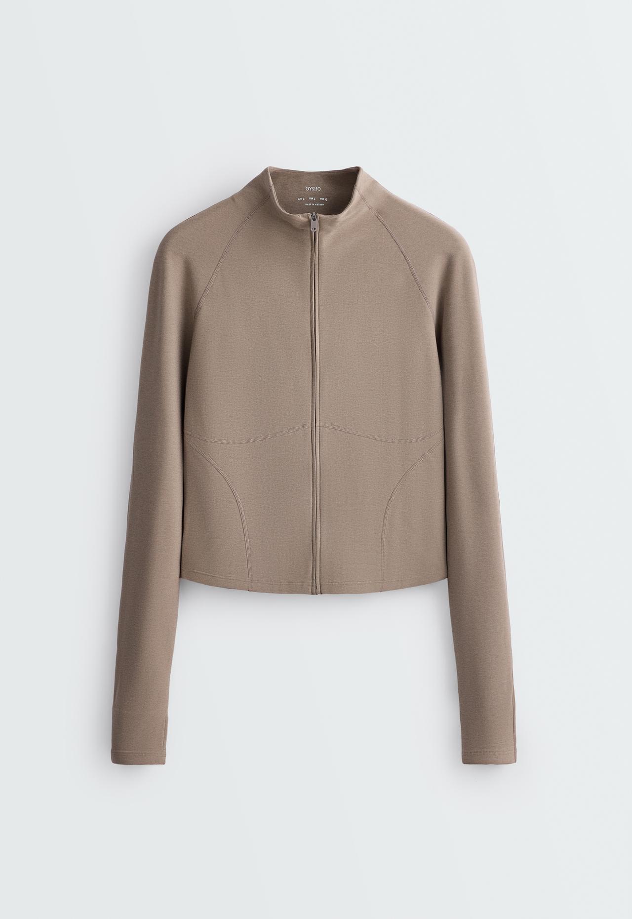 Marl seam technical jacket — DARK MINK