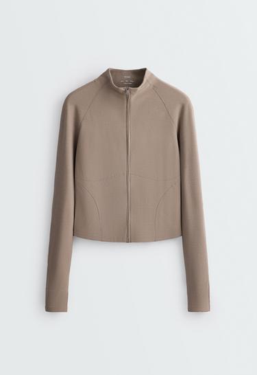 Marl seam technical jacket — DARK MINK 7