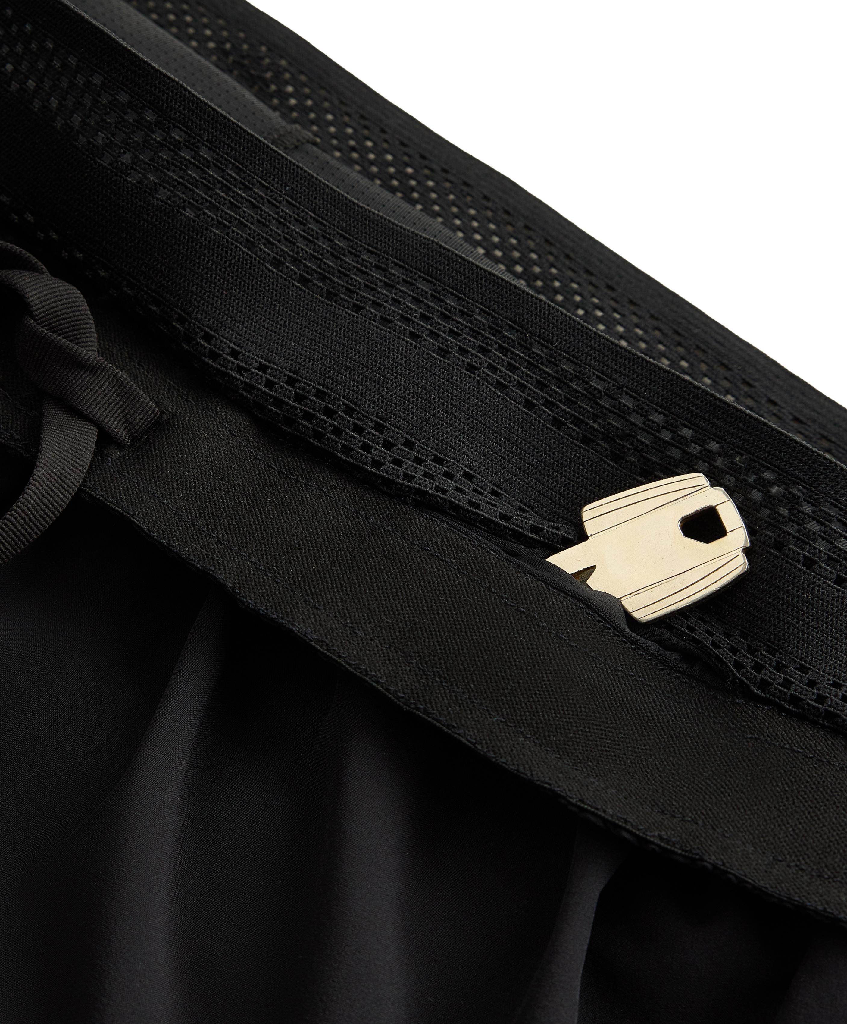 Technical mid rise 2-in-1 shorts — BLACK