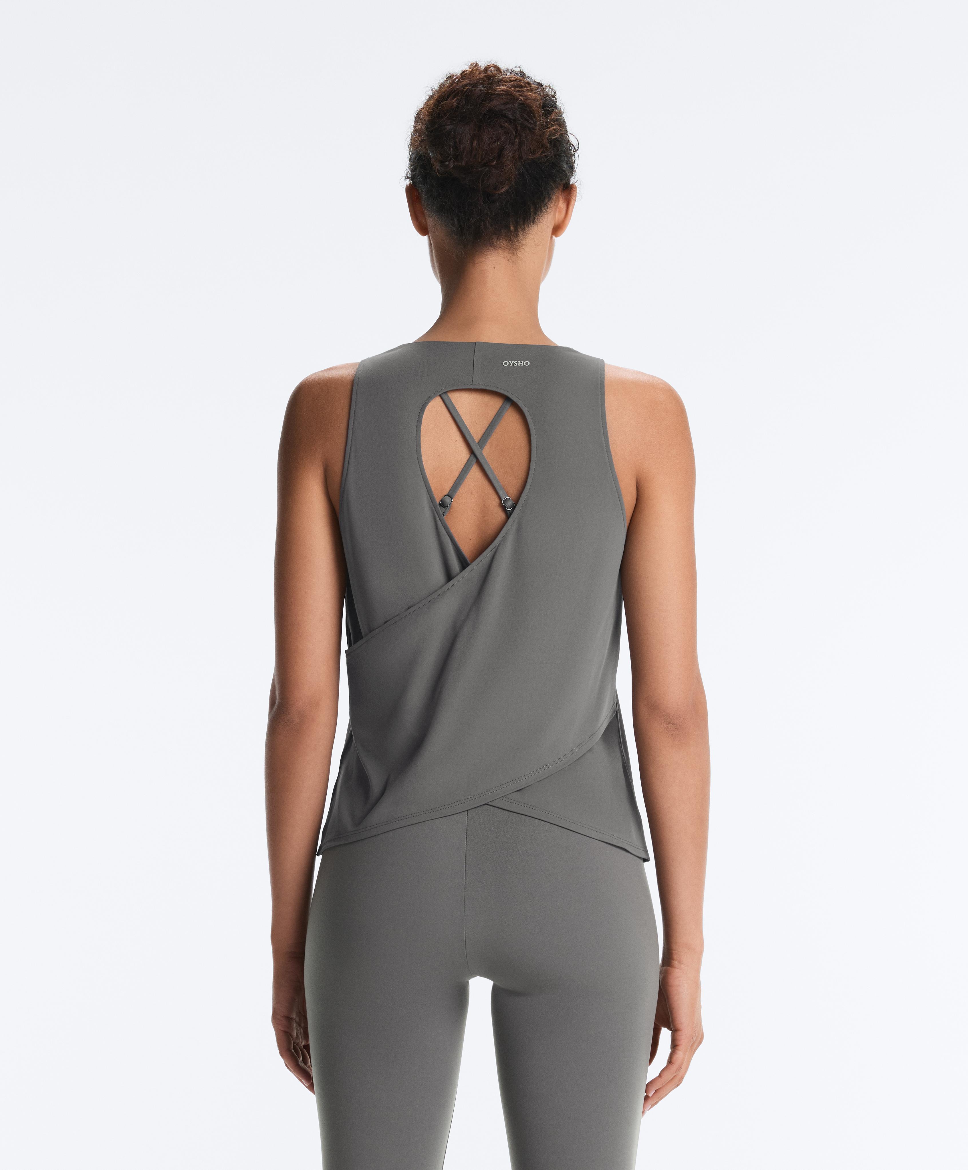 Comfortlux cross-back T-shirt — MID GREY