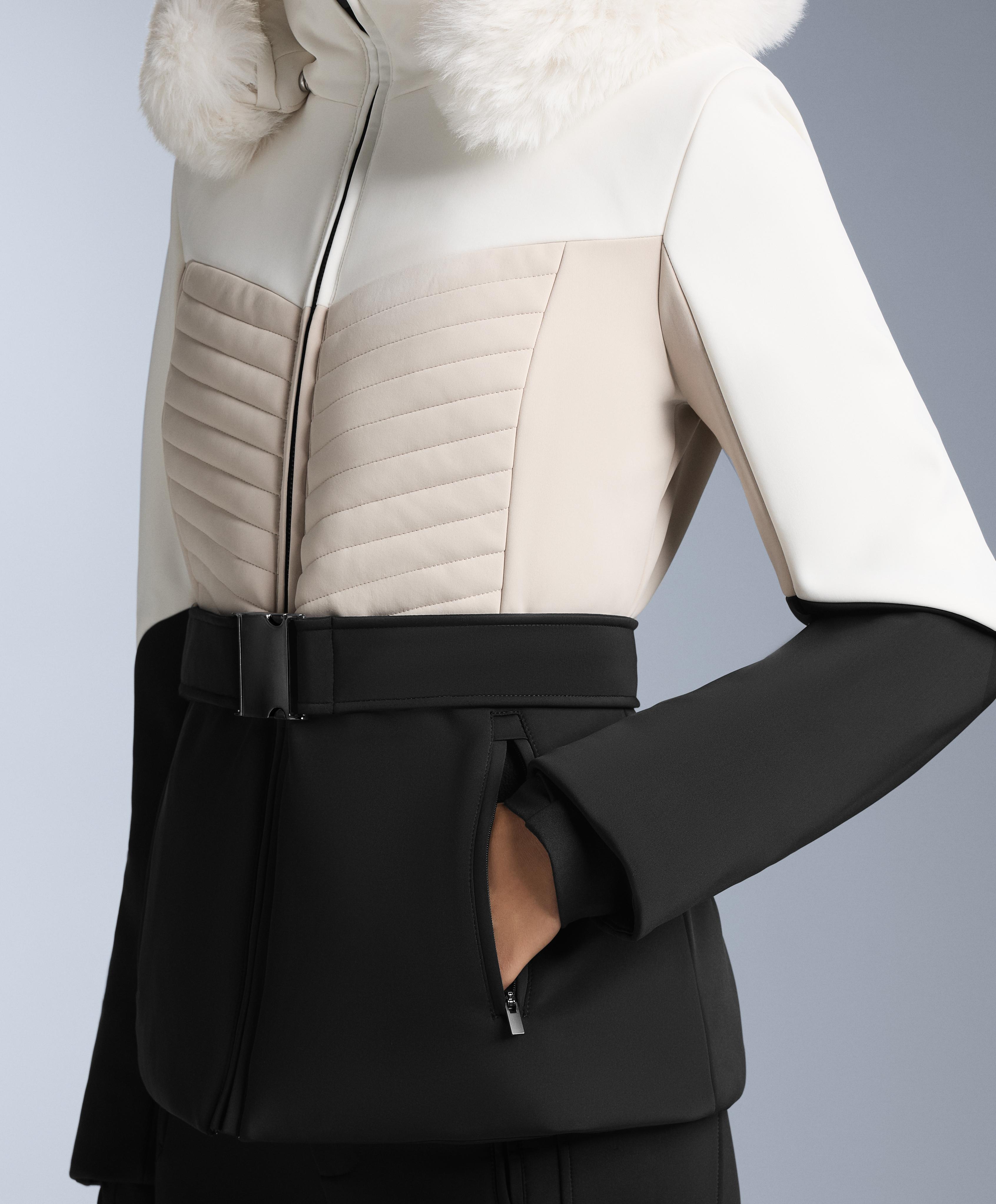 Super-slim fit colourblock Primaloft® SKI water-resistant padded jacket — BLACK