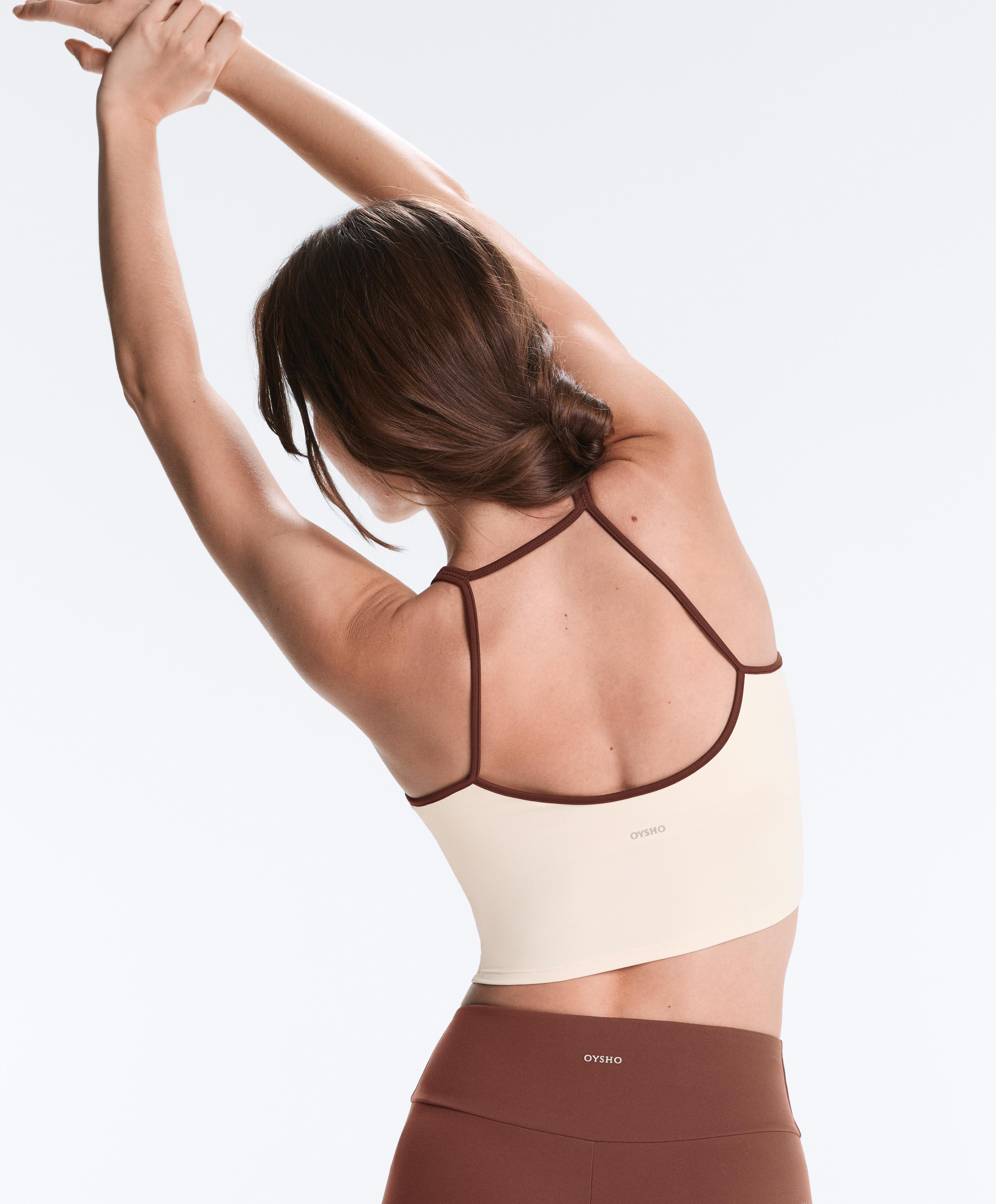 Comfortlux contrast strap tank top — PALE ECRU