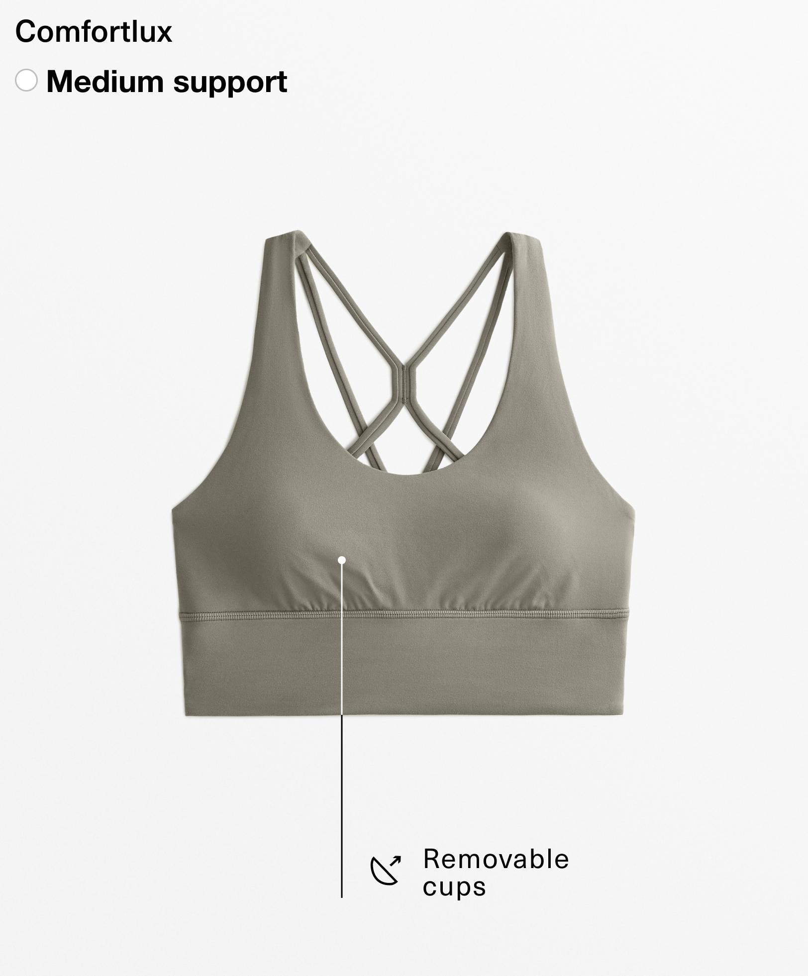 Medium-support comfortlux sports bra with cups