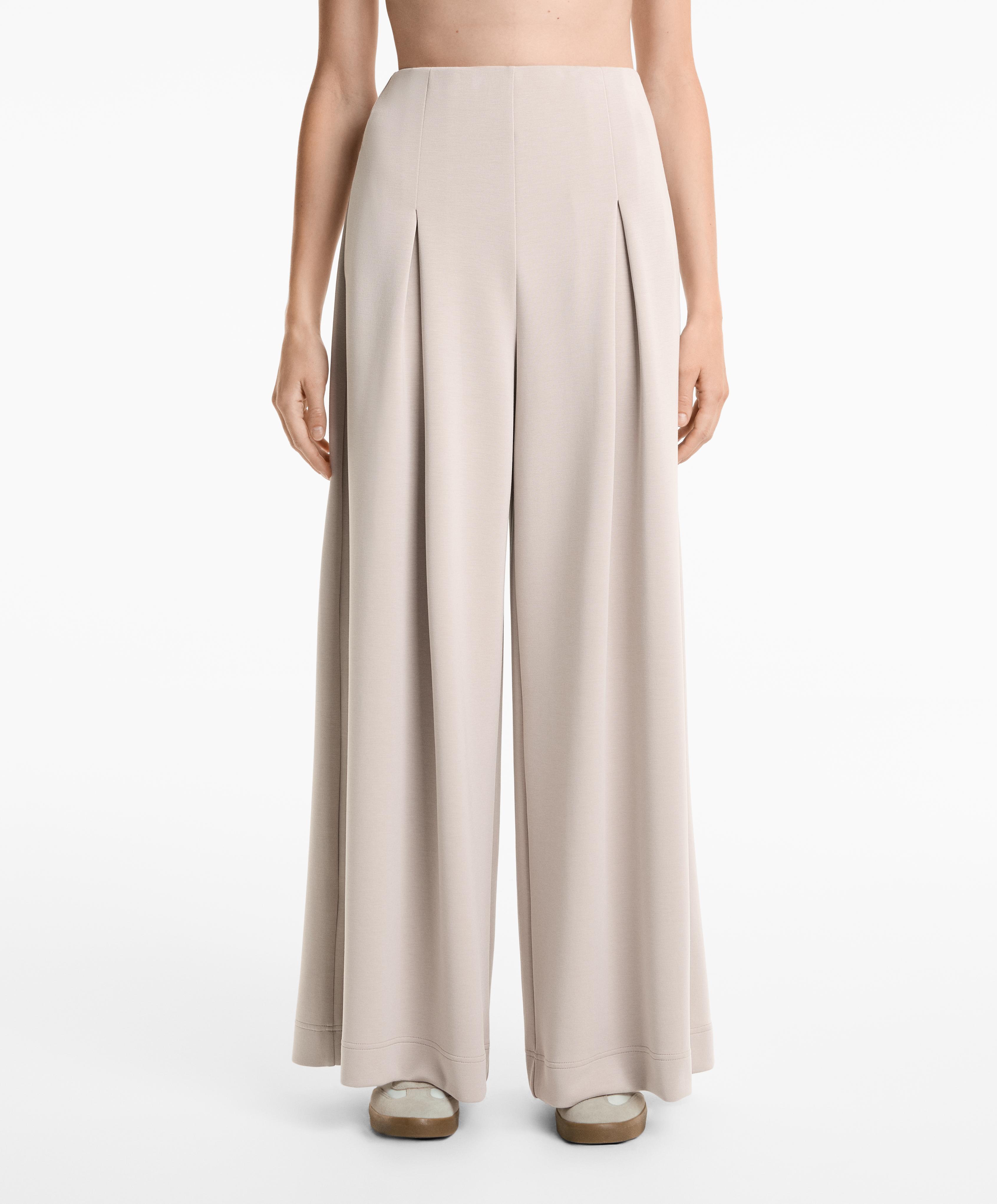 Wide-leg pleated trousers with soft-touch modal Wide-leg pleated trousers with soft-touch modal