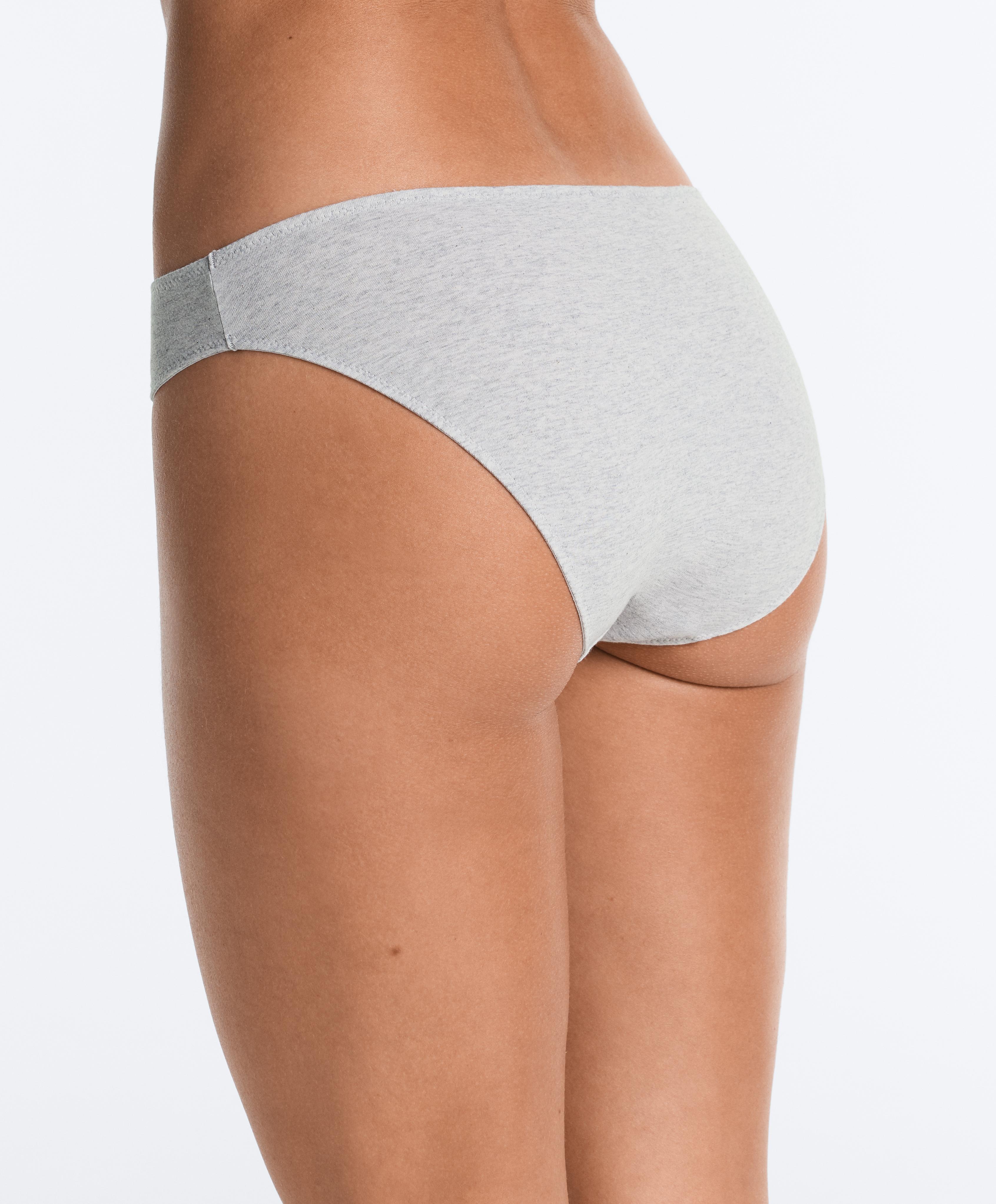5 cotton rib classic briefs — GREY MELANGE