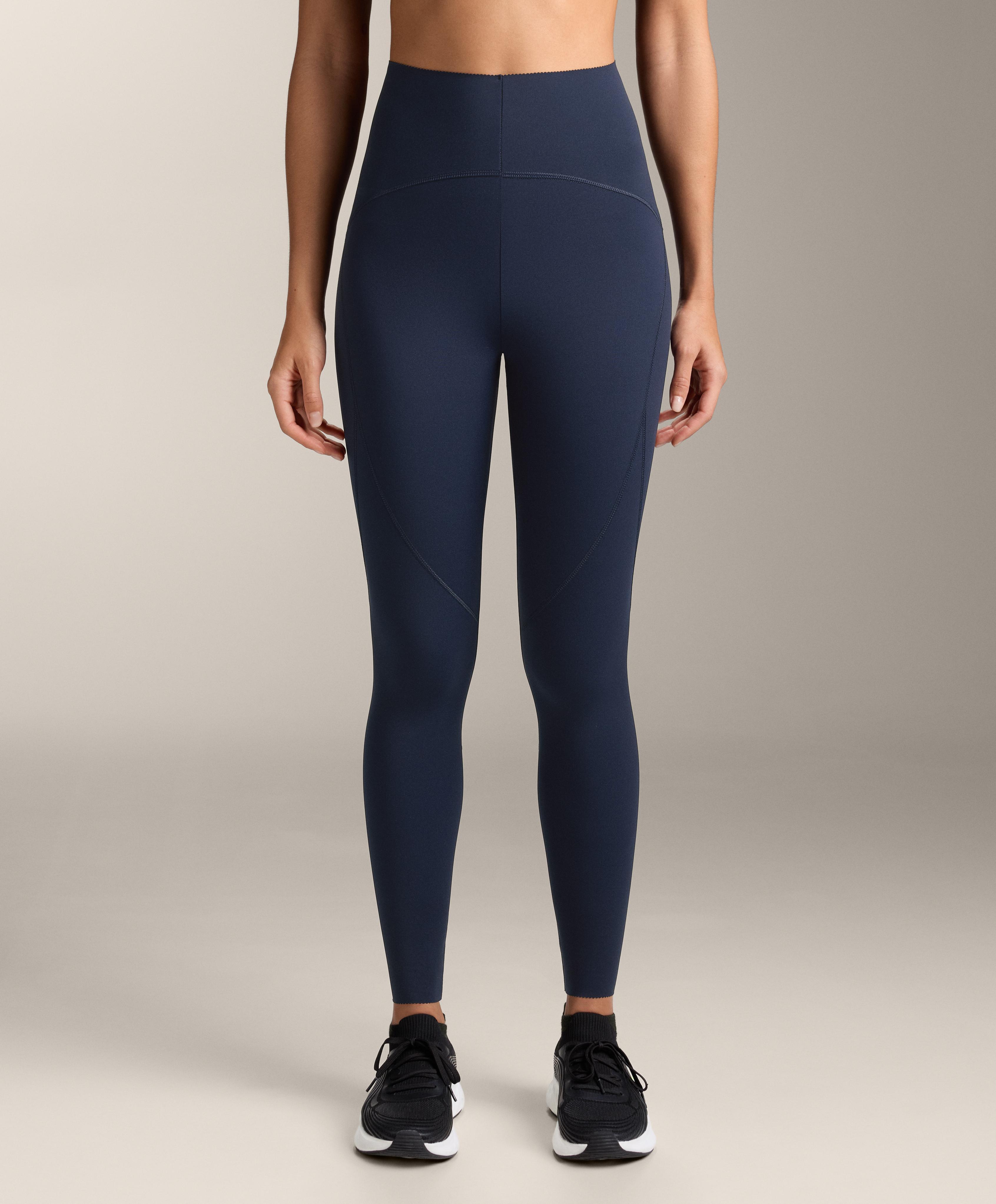 Compressive high rise ankle-length basic leggings