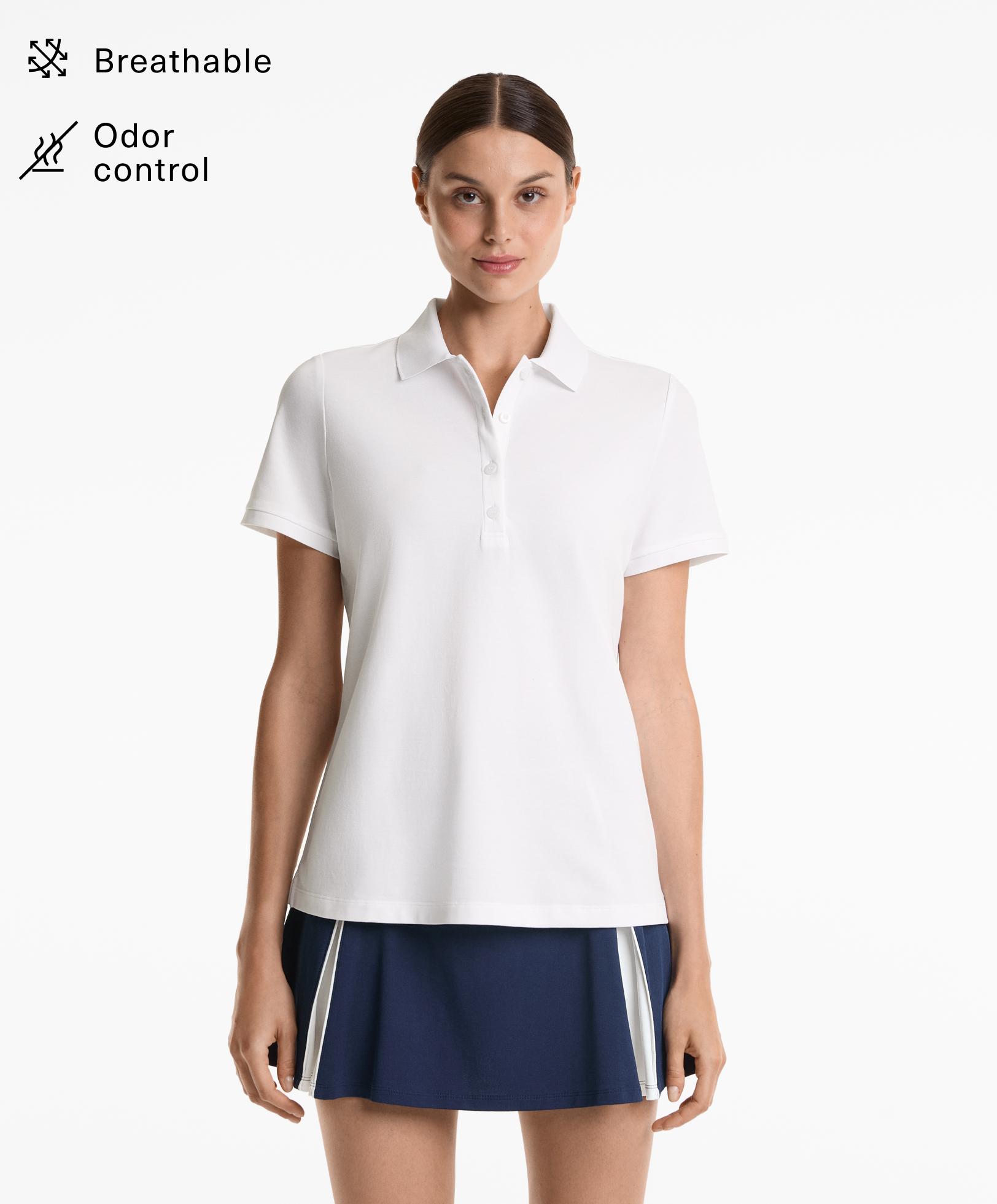 Polo en piqué à manches courtes en mélange de coton