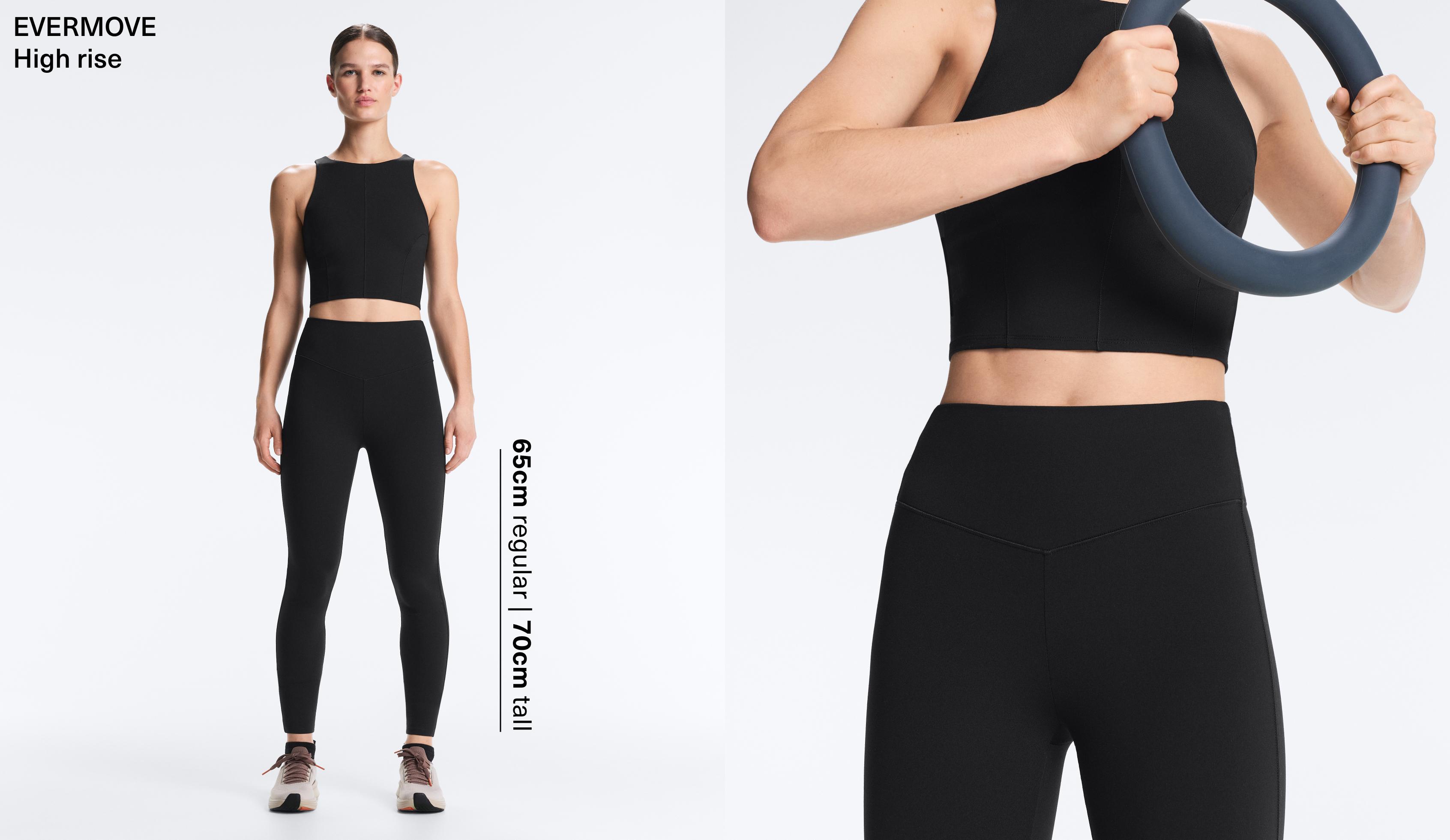Evermove high-rise ankle-length leggings — BLACK