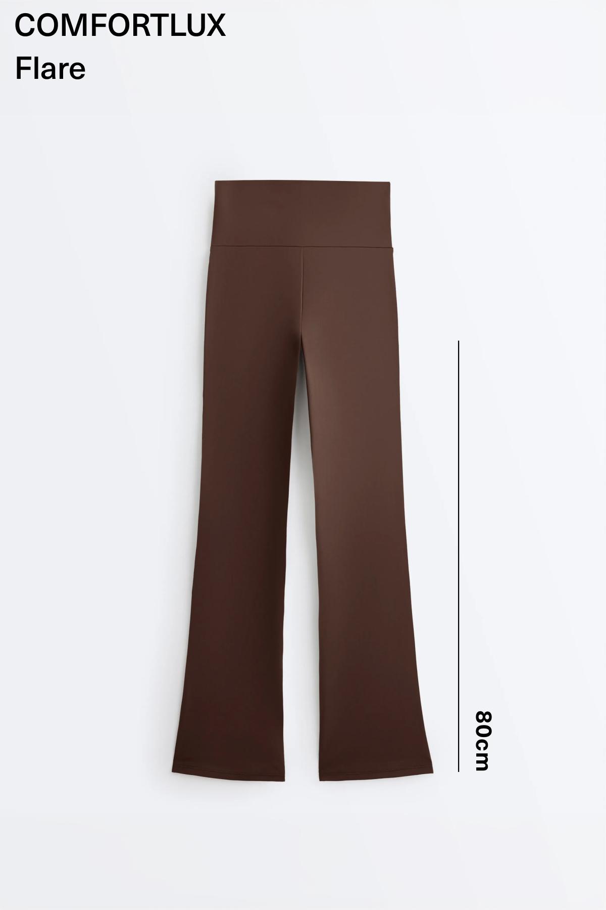 High-rise Comfortlux flare trousers — BROWN