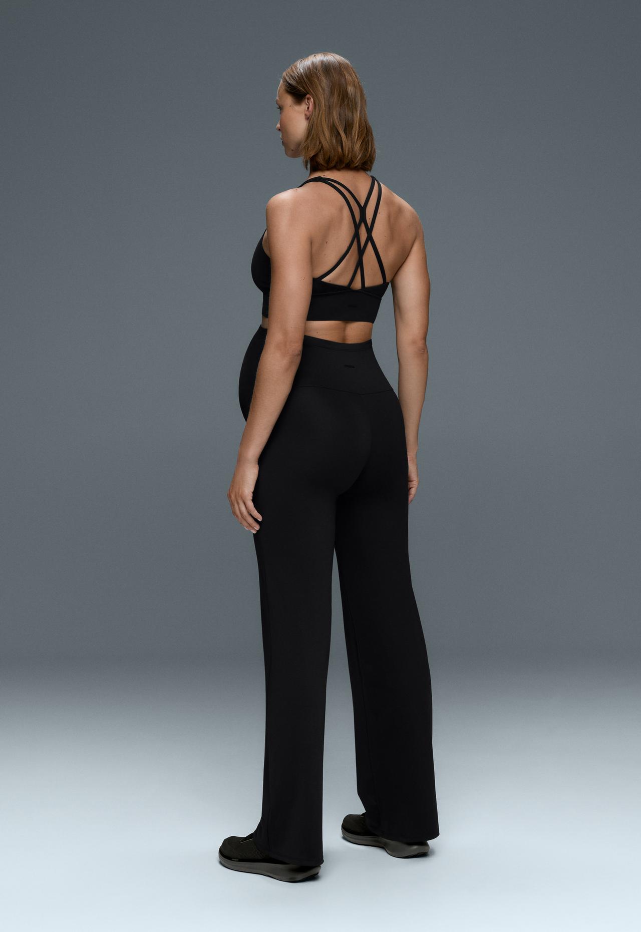 Comfortlux maternity straight-leg trousers — BLACK