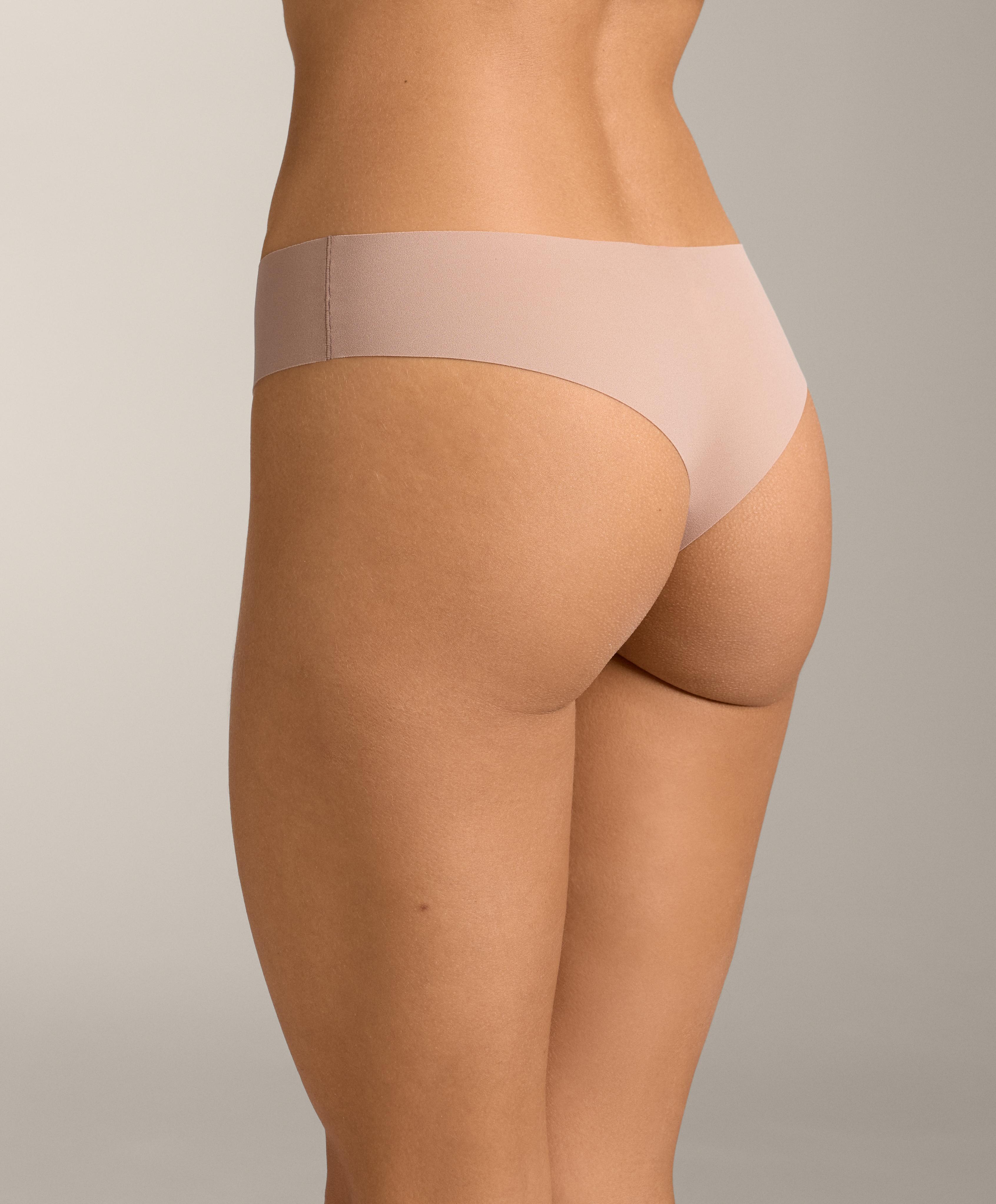 5 PANTONE™ polyamide blend invisible Brazilian briefs — BEIGE