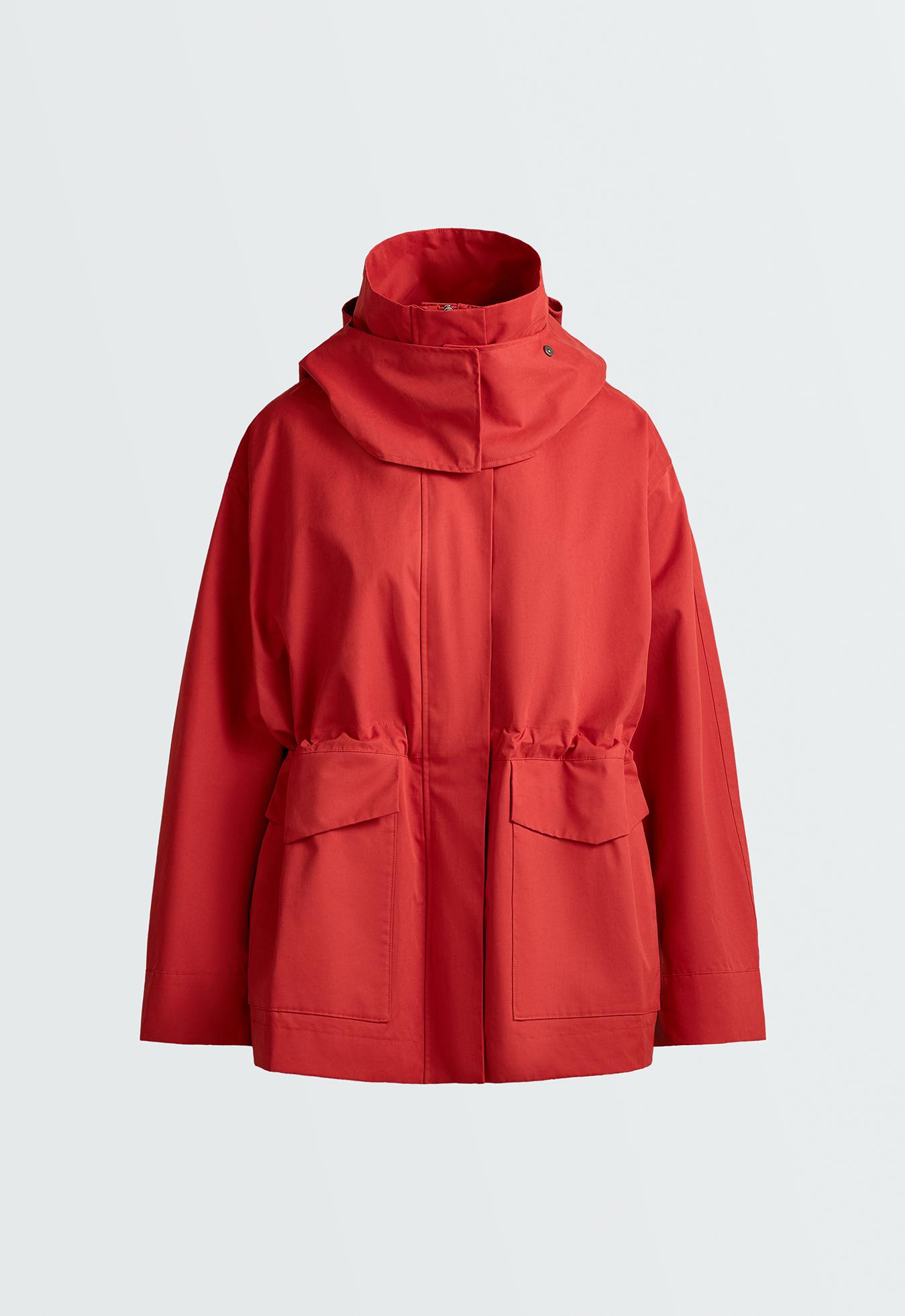 A-line 10k waterproof cotton jacket — GERANIUM RED