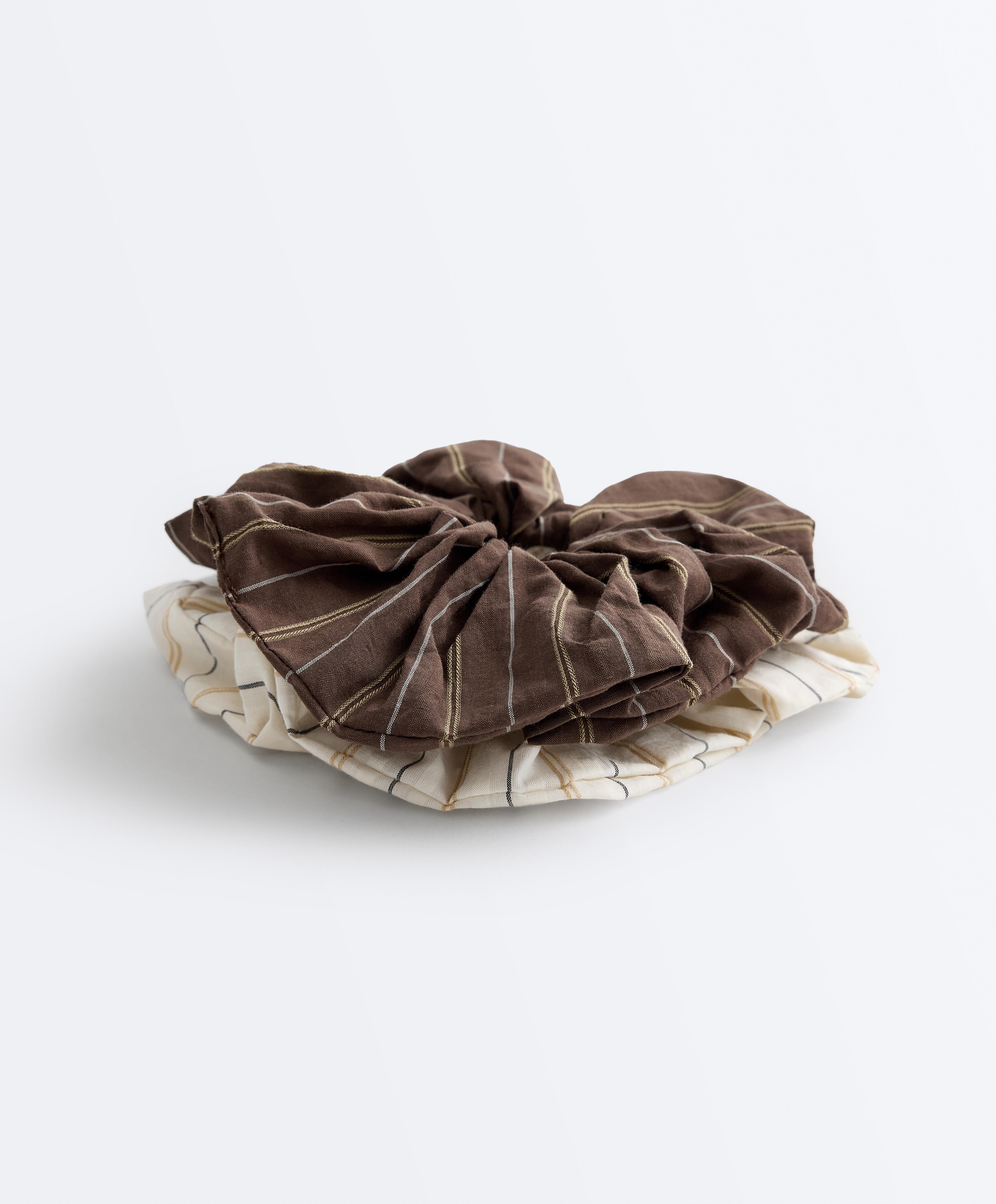 2 large mixed stripe scrunchies - Sale