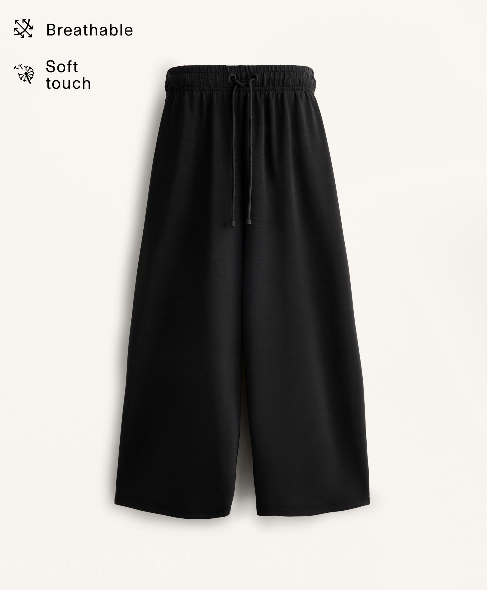 Pantalón crop wide leg con modal tacto suave
